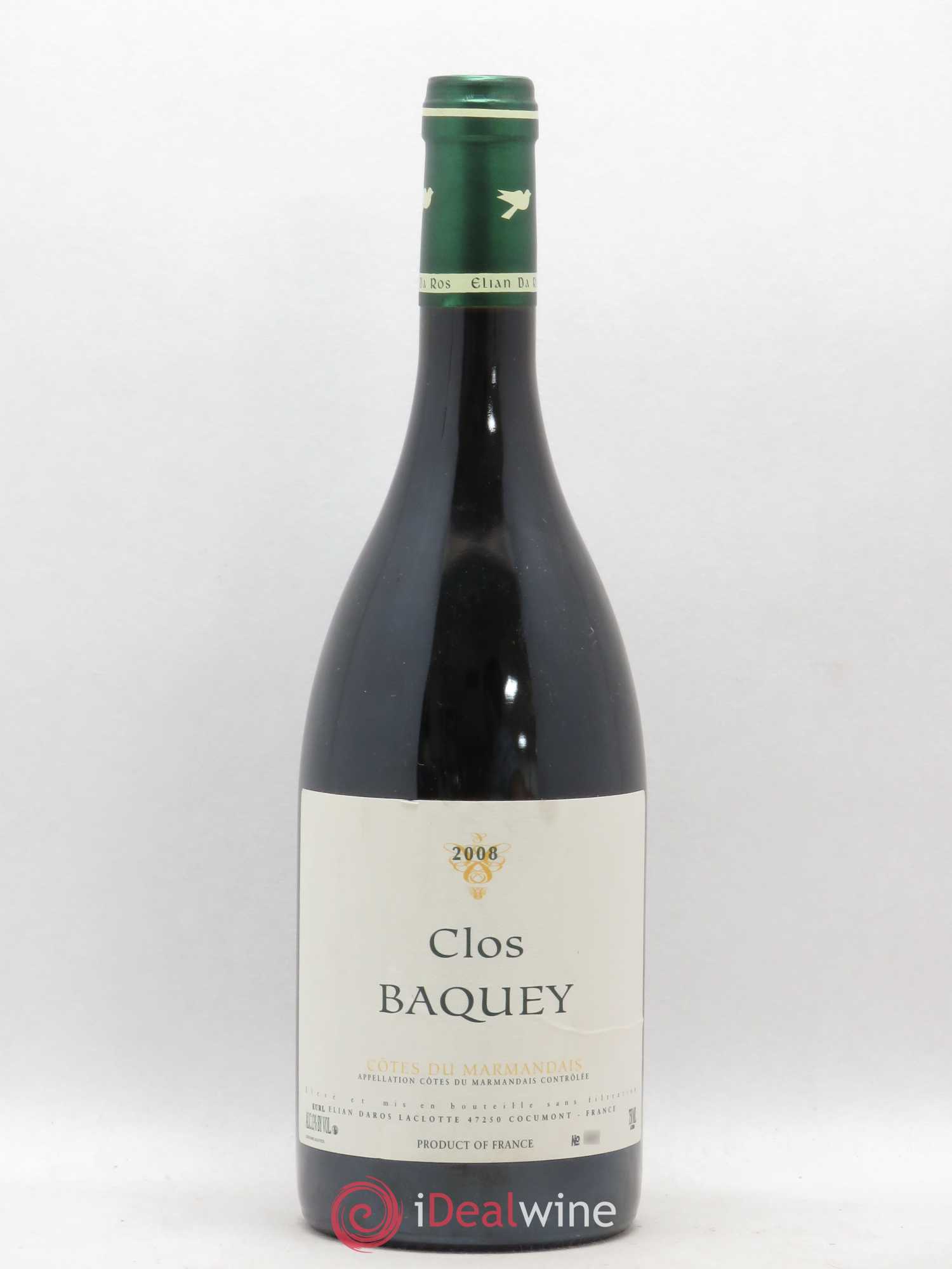 Côtes du Marmandais Clos Baquey Elian Da Ros (Domaine)  (no reserve) 2008 - Lot of 1 bottle - 0