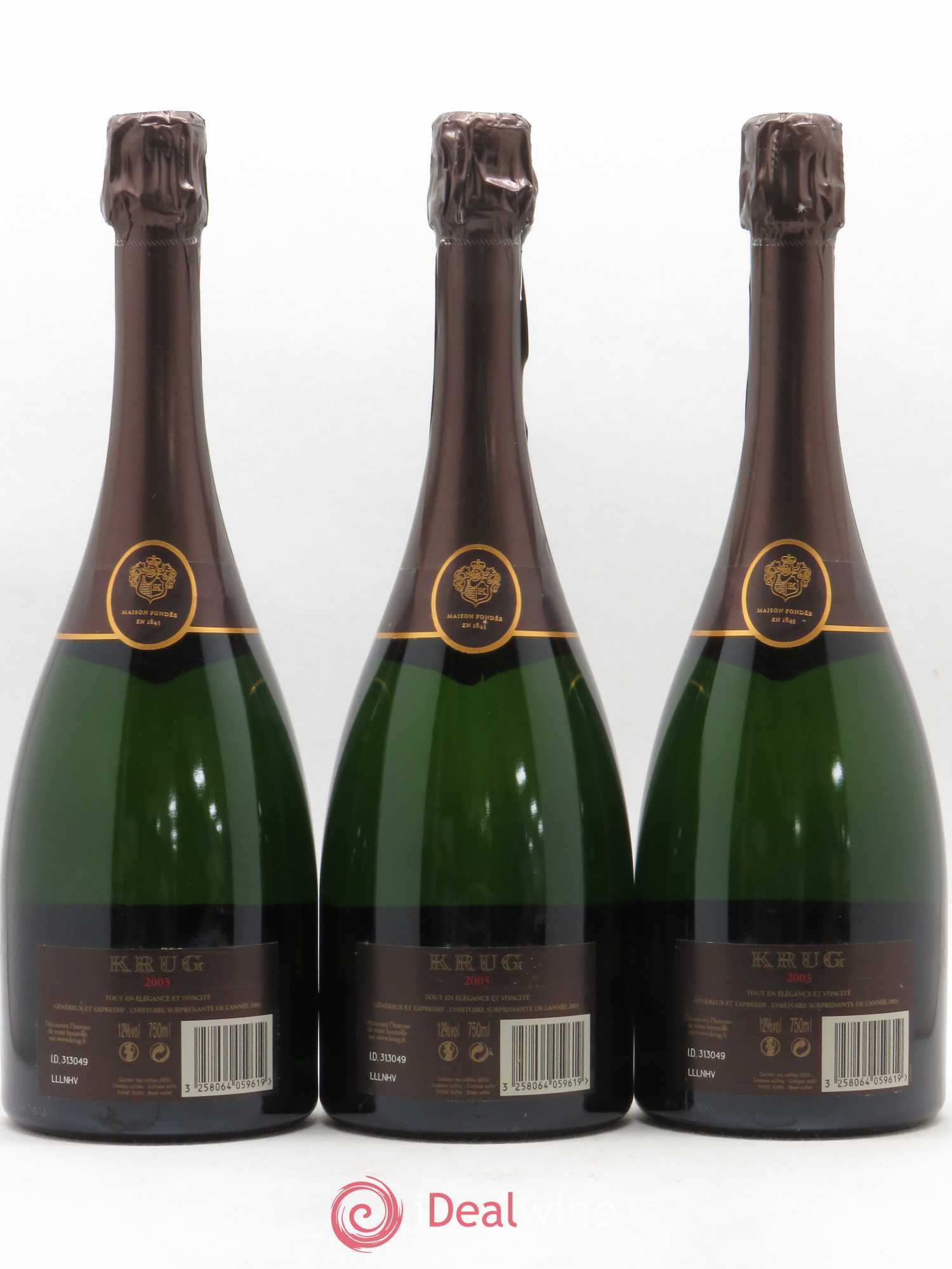 Vintage Krug 2003 - Lot de 3 bouteilles - 1