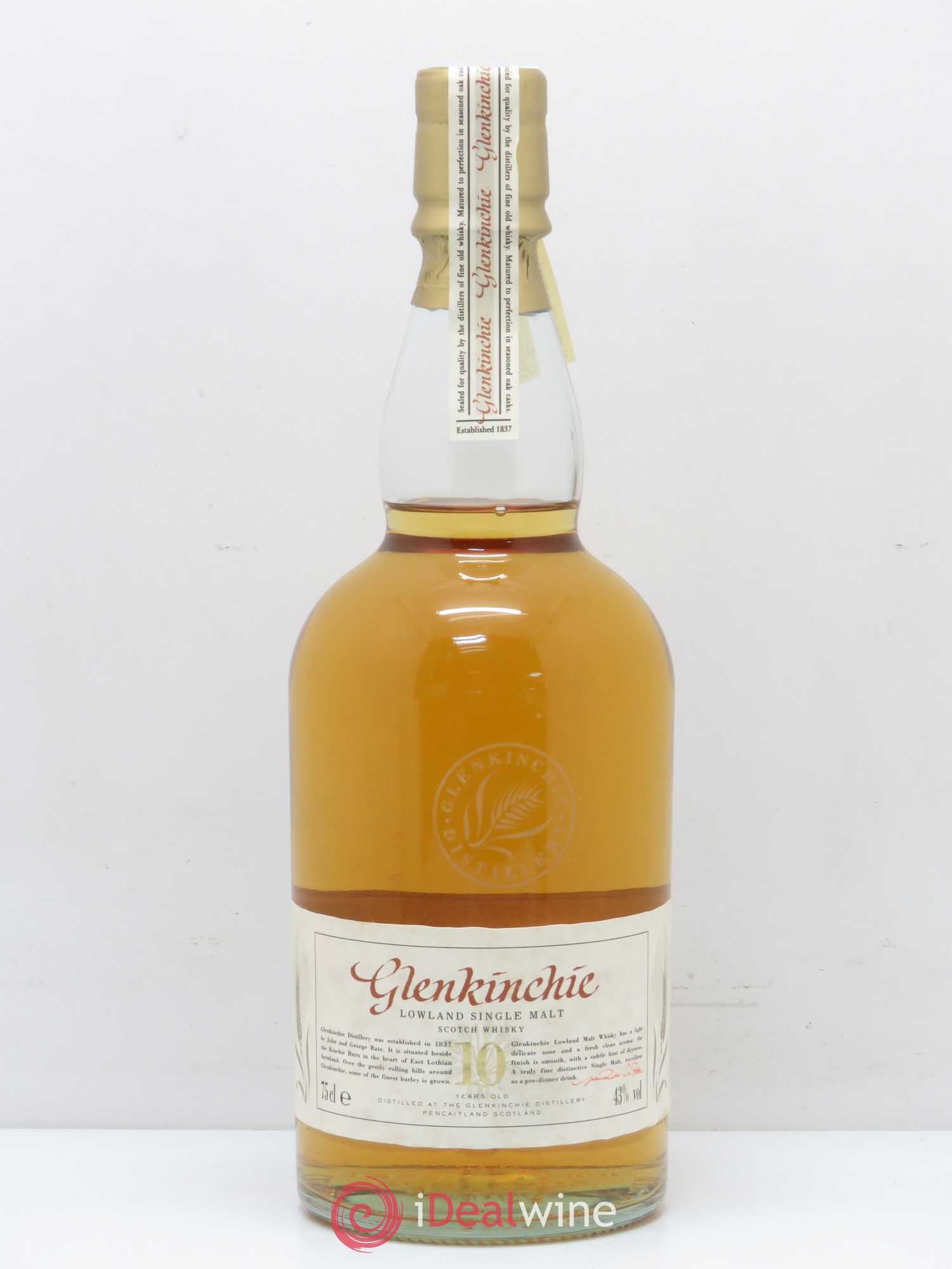 Whisky Glenkinchie 10 ans  Lowland single malt - Lot de 1 bouteille - 0