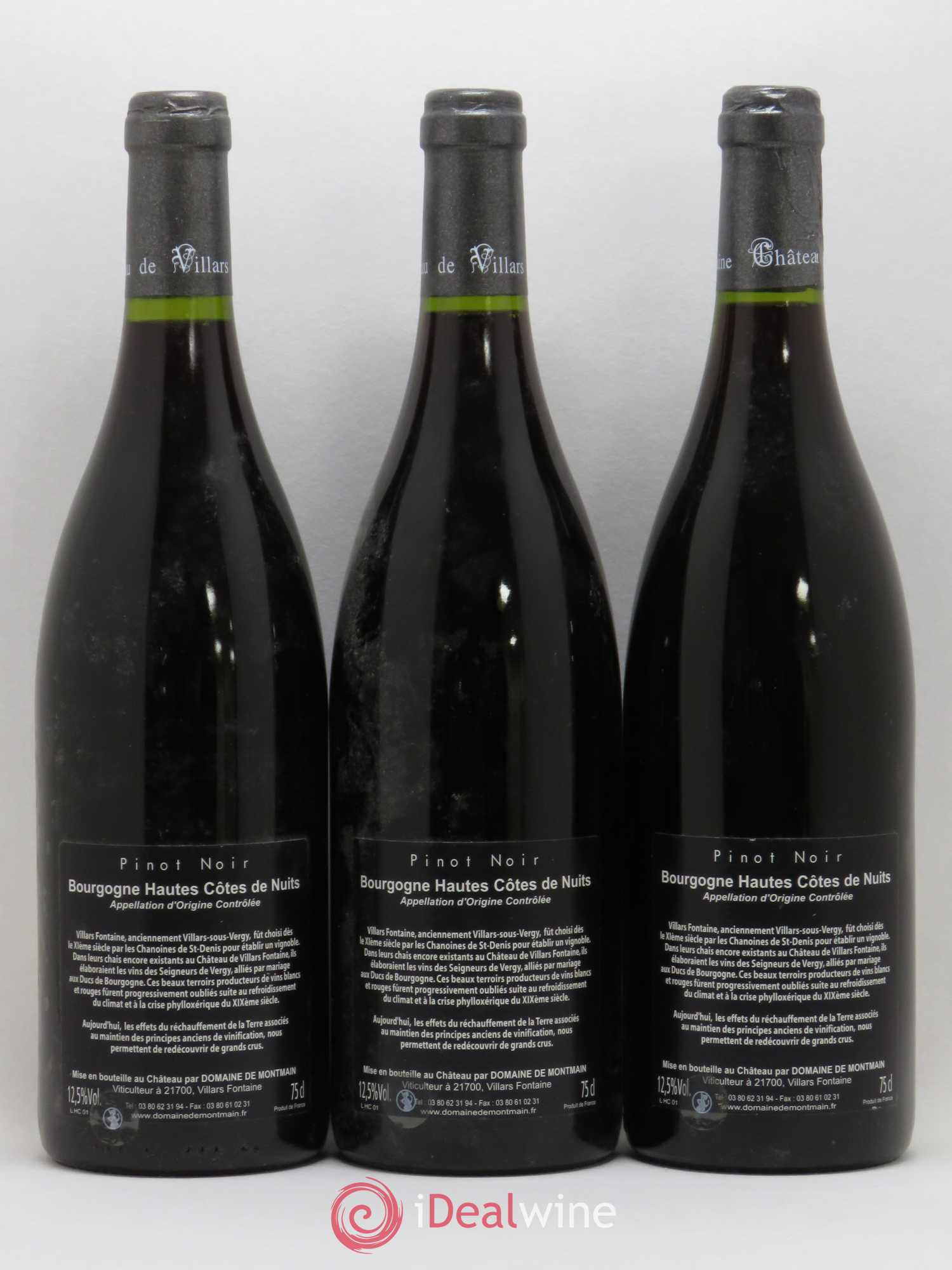 Hautes-Côtes de Nuits Le Haute Côte Château de Villars Fontaine (sans prix de réserve) 1998 - Lot de 3 bouteilles - 1