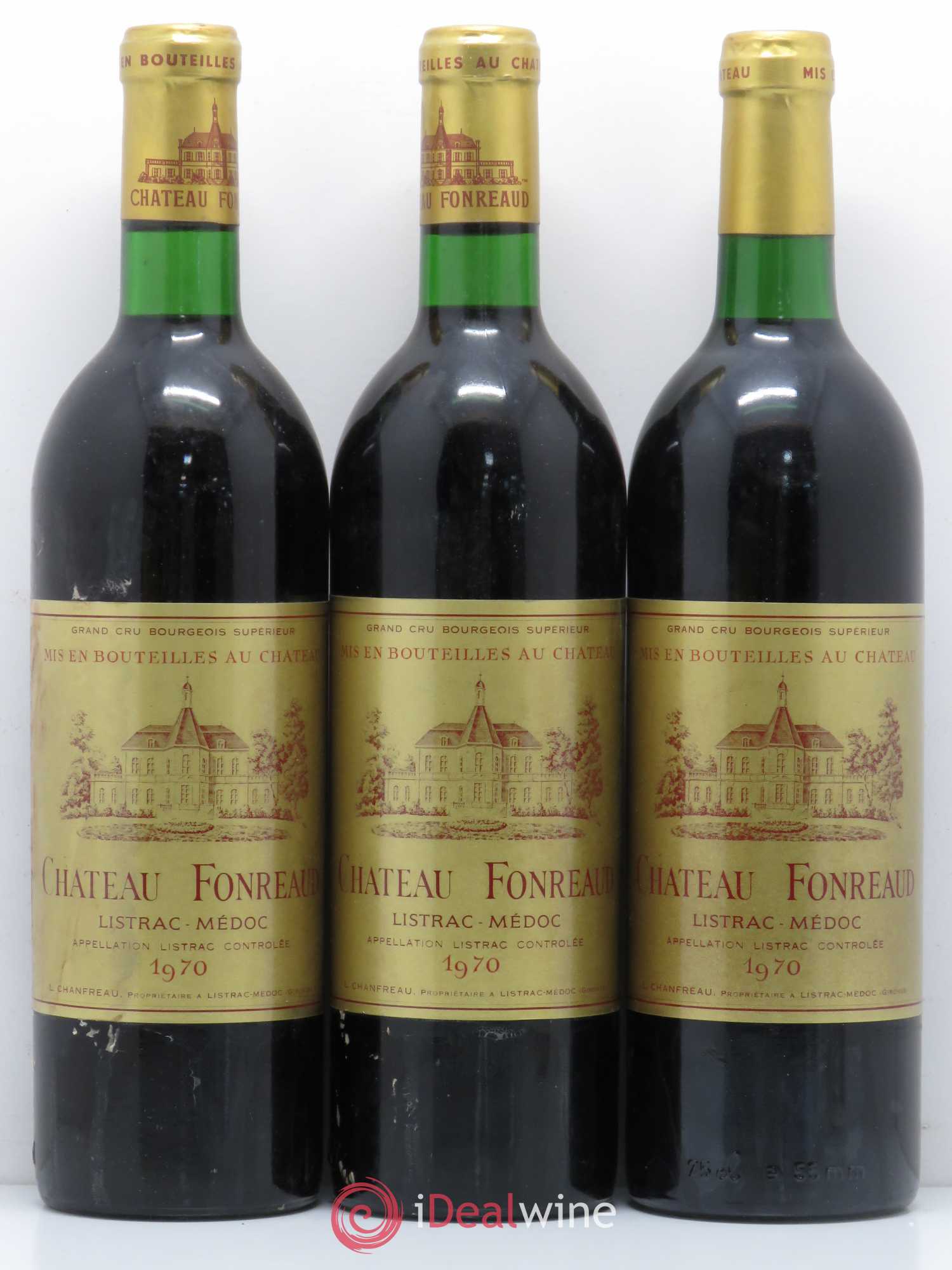 Château Fonréaud Cru Bourgeois  (no reserve) 1970 - Lot of 3 bottles - 0