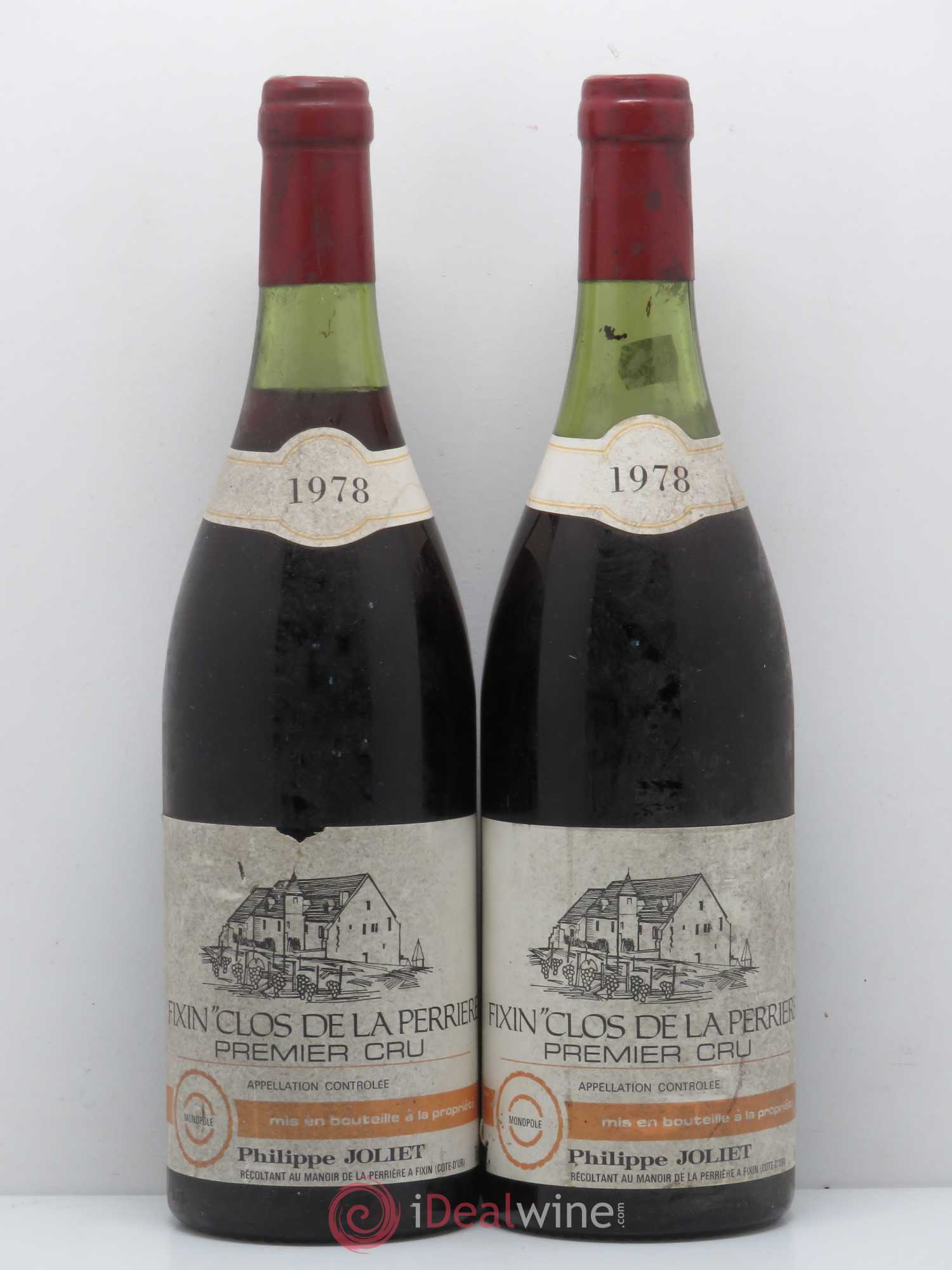 Fixin 1er Cru Clos de la Perrière Joliet Père & Fils (Domaine) 1978 - Lot of 2 bottles - 0