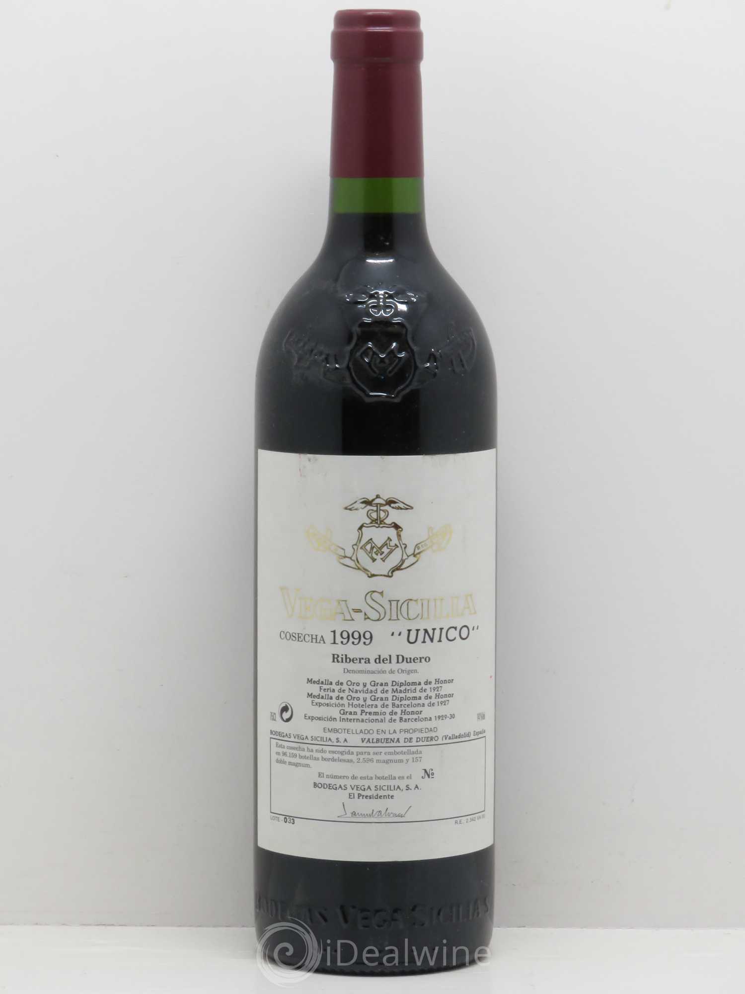 Ribera Del Duero DO Vega Sicilia Unico Famille Alvarez 1999 - Lot de 1 bouteille - 0