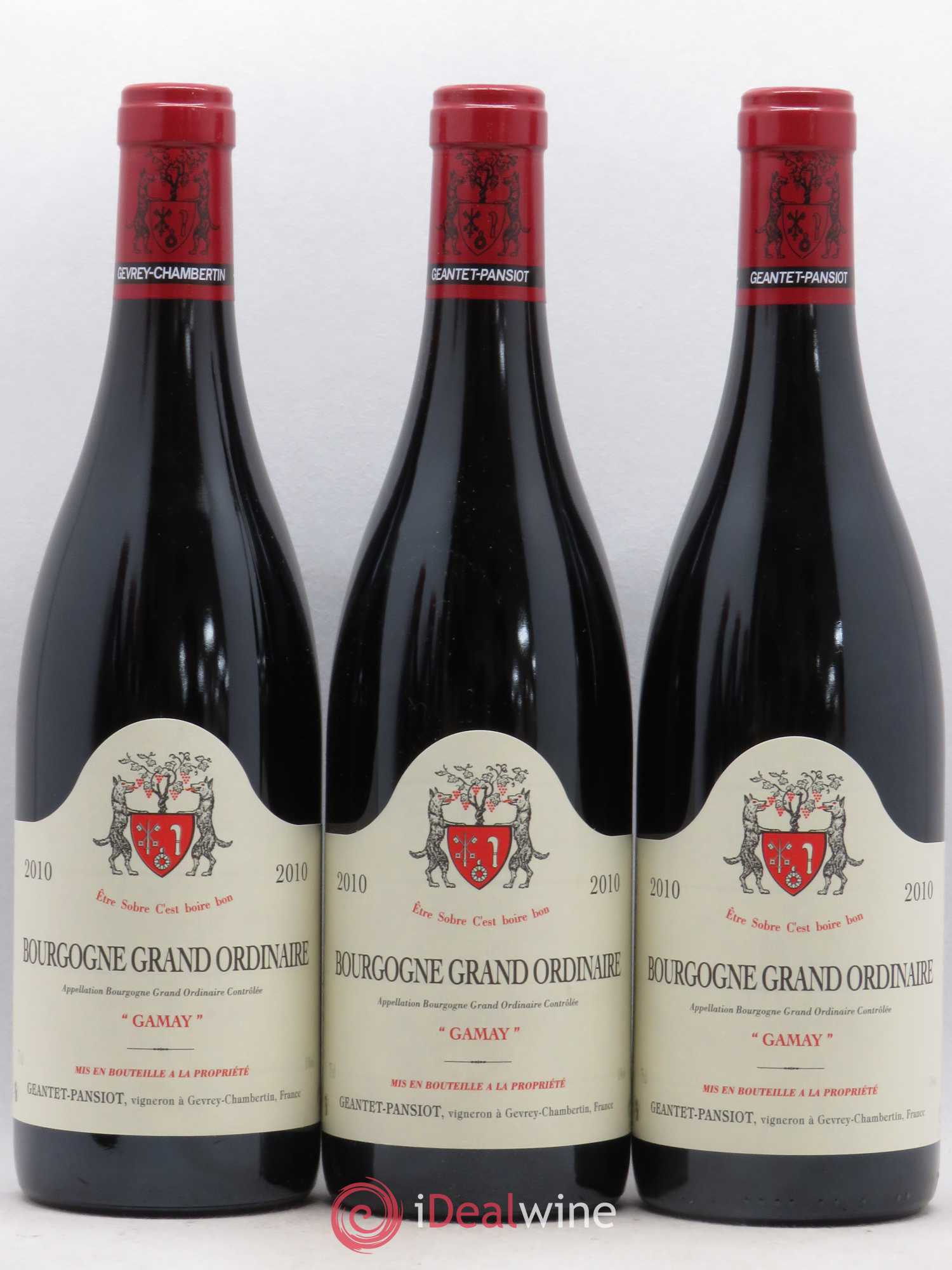 Bourgogne Grand Ordinaire Gamay Geantet Pansiot (sans prix de réserve) 2010 - Lot de 6 bouteilles - 1