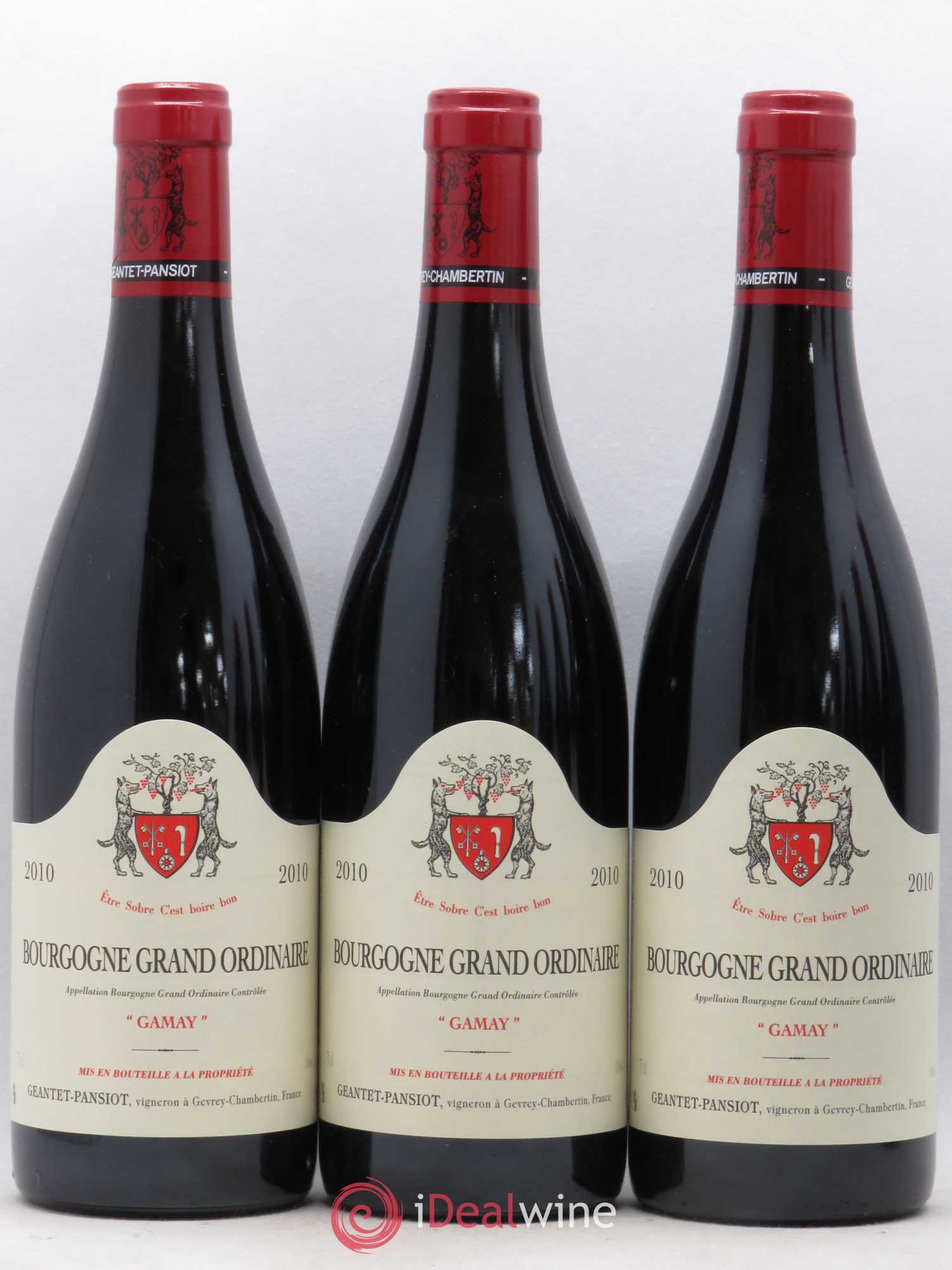 Bourgogne Grand Ordinaire Gamay Geantet Pansiot (sans prix de réserve) 2010 - Lot de 6 bouteilles - 2