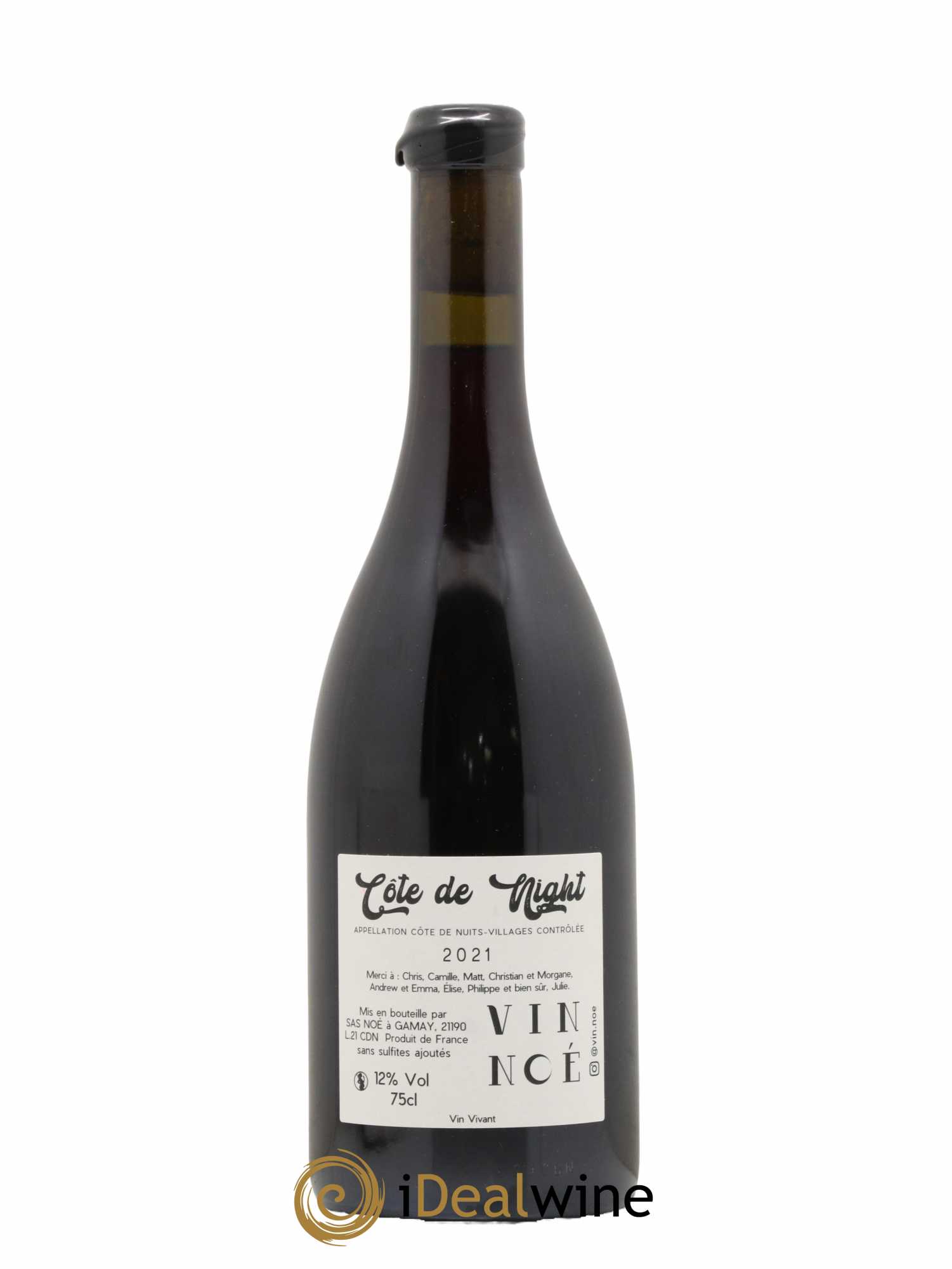 Côte de Nuit Villages Côte de Night Vin Noé 2021 - Lot de 1 bouteille - 1