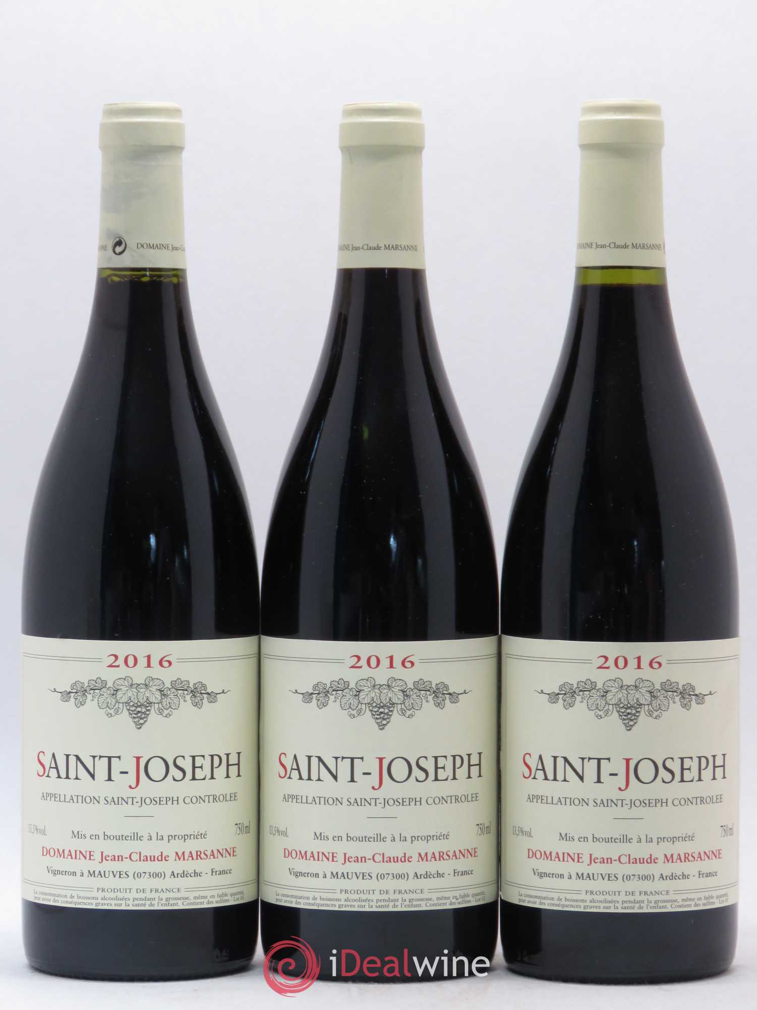 Saint-Joseph Jean-Claude Marsanne (Domaine)  (sans prix de réserve) 2016 - Lot de 3 bouteilles - 0