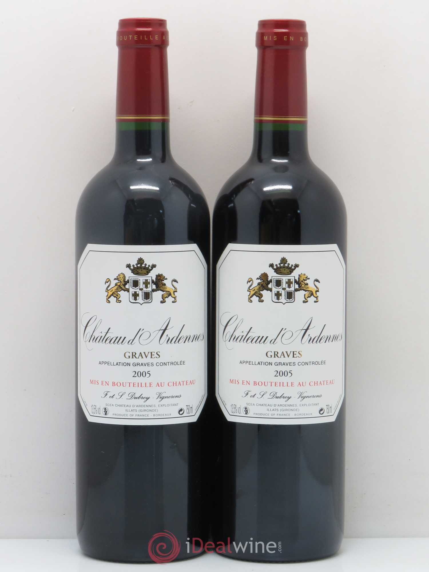 Graves Château d'Ardennes (sans prix de réserve) 2005 - Lot de 2 bouteilles - 0