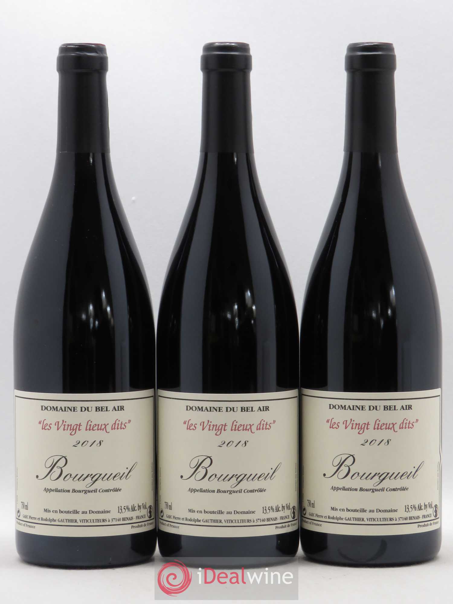 Bourgueil Vingt Lieux Dits Domaine du Bel Air (no reserve price) 2018 - Lot of 3 bottles - 0