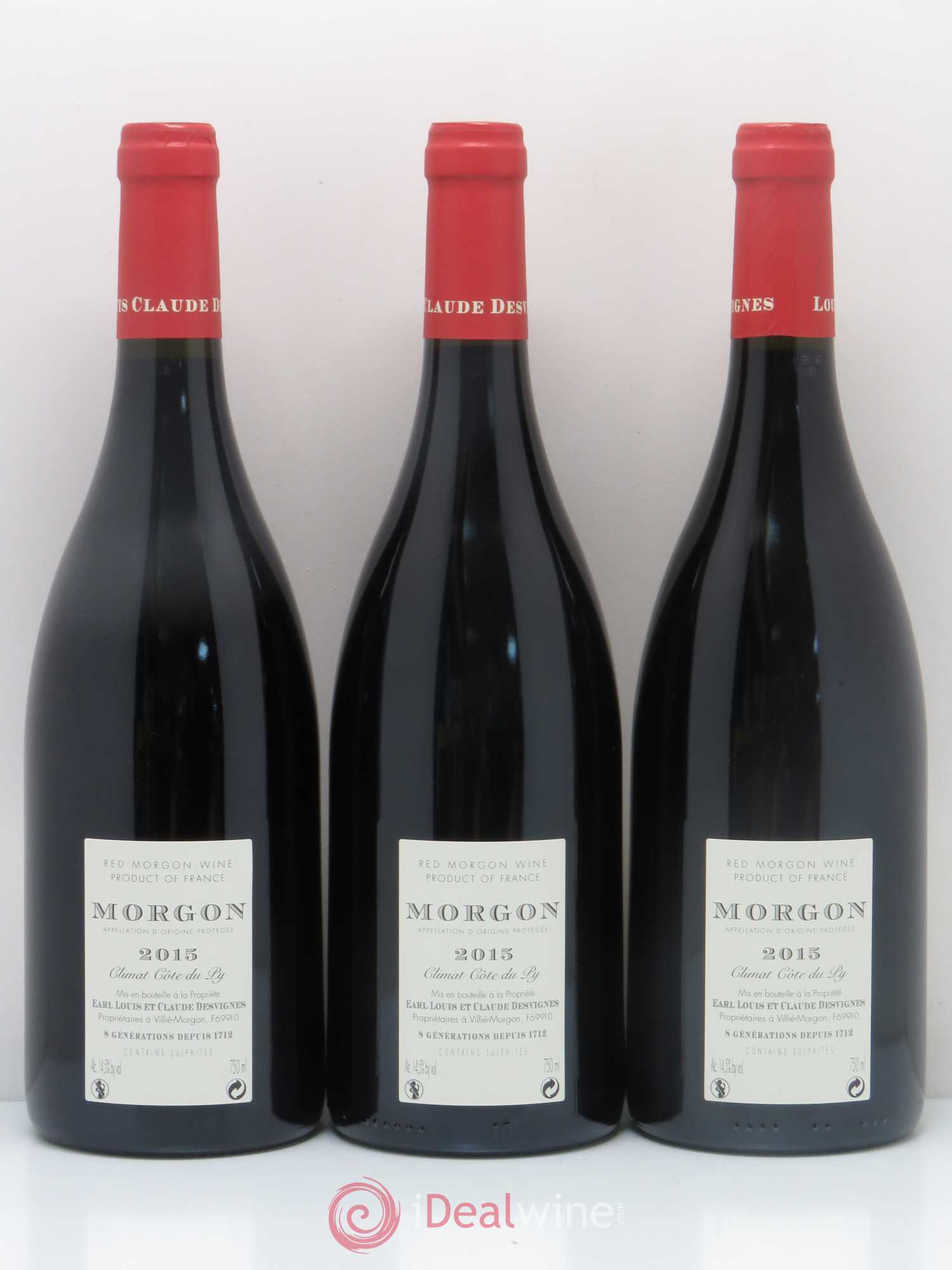 Morgon Côte du Py Louis-Claude Desvignes 2015 - Lot de 3 bouteilles - 1