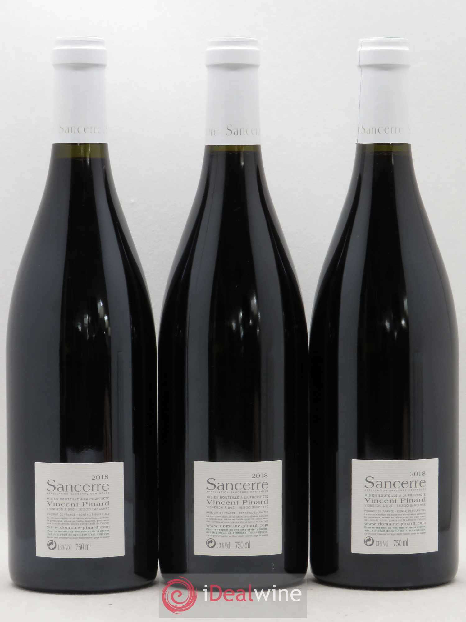 Sancerre Vincent Pinard Pinot Noir (sans prix de reserve) 2018 - Lot of 3 bottles - 1