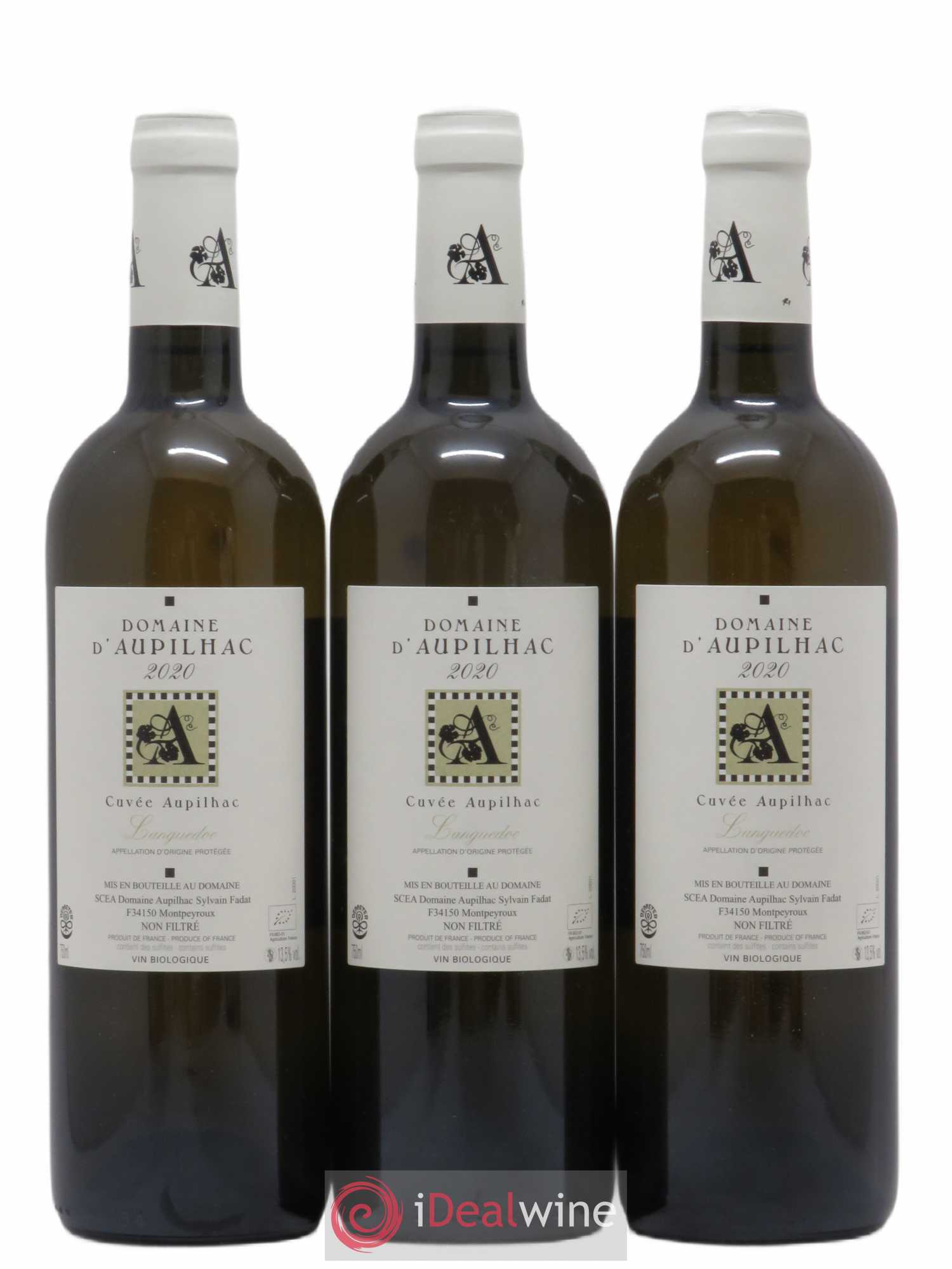 Languedoc Aupilhac (Domaine d') Cuvée Aupilhac Sylvain Fadat  (sans prix de réserve) 2020 - Lot de 3 bouteilles - 0