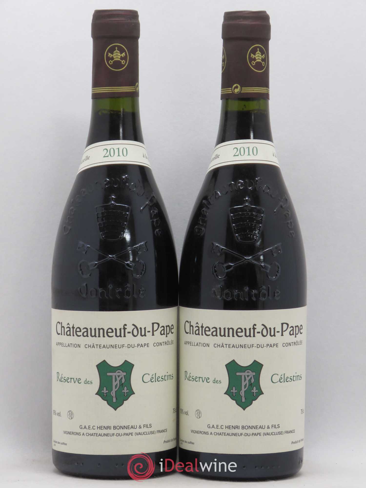 Châteauneuf-du-Pape Réserve des Célestins Henri Bonneau & Fils 2010 - Lot of 2 bottles - 0