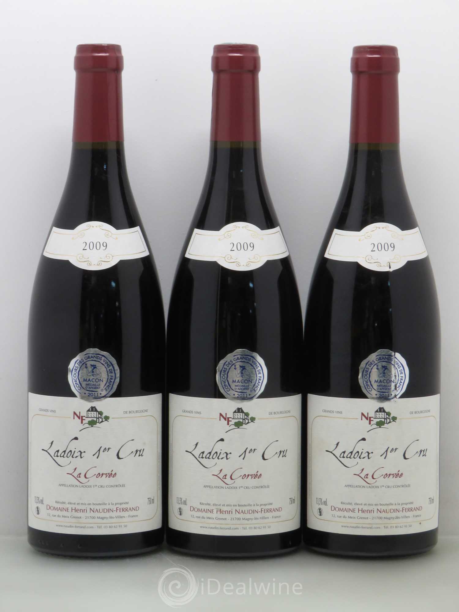 Ladoix 1er Cru La Corvée - Domaine Naudin Ferrand 2009 - Lot of 3 bottles - 0