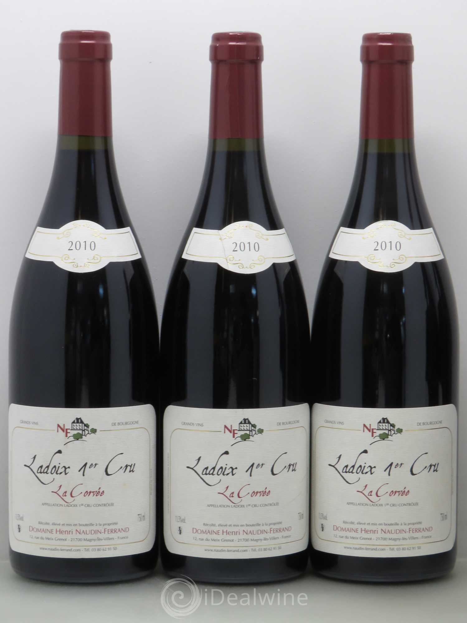 Ladoix 1er Cru La Corvée H Naudin-Ferrand  2010 - Lot de 5 bouteilles - 1