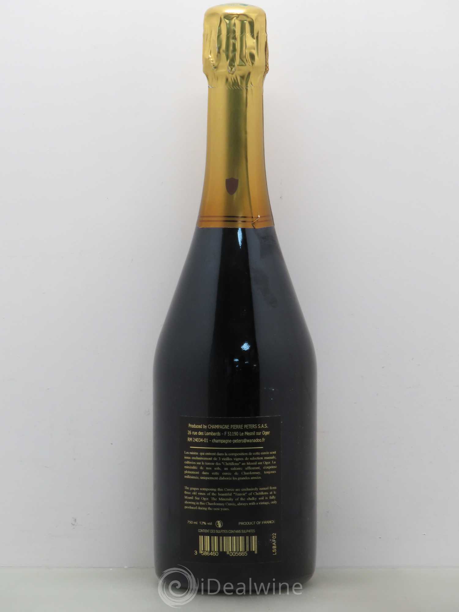 Champagne Pierre Peters Les Chetillons Cuvée speciale Grand Cru Blanc de Blancs  2005 - Lot de 1 bouteille - 1