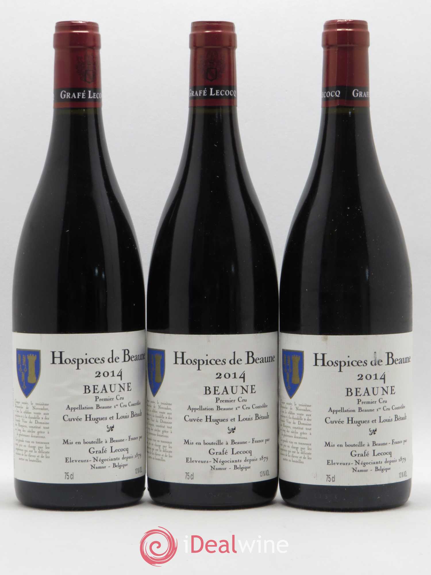 Beaune 1er Cru Hospices de Beaune Hugues et Louis Bétault Grafé Lecocq 2014 - Lot de 6 bouteilles - 1