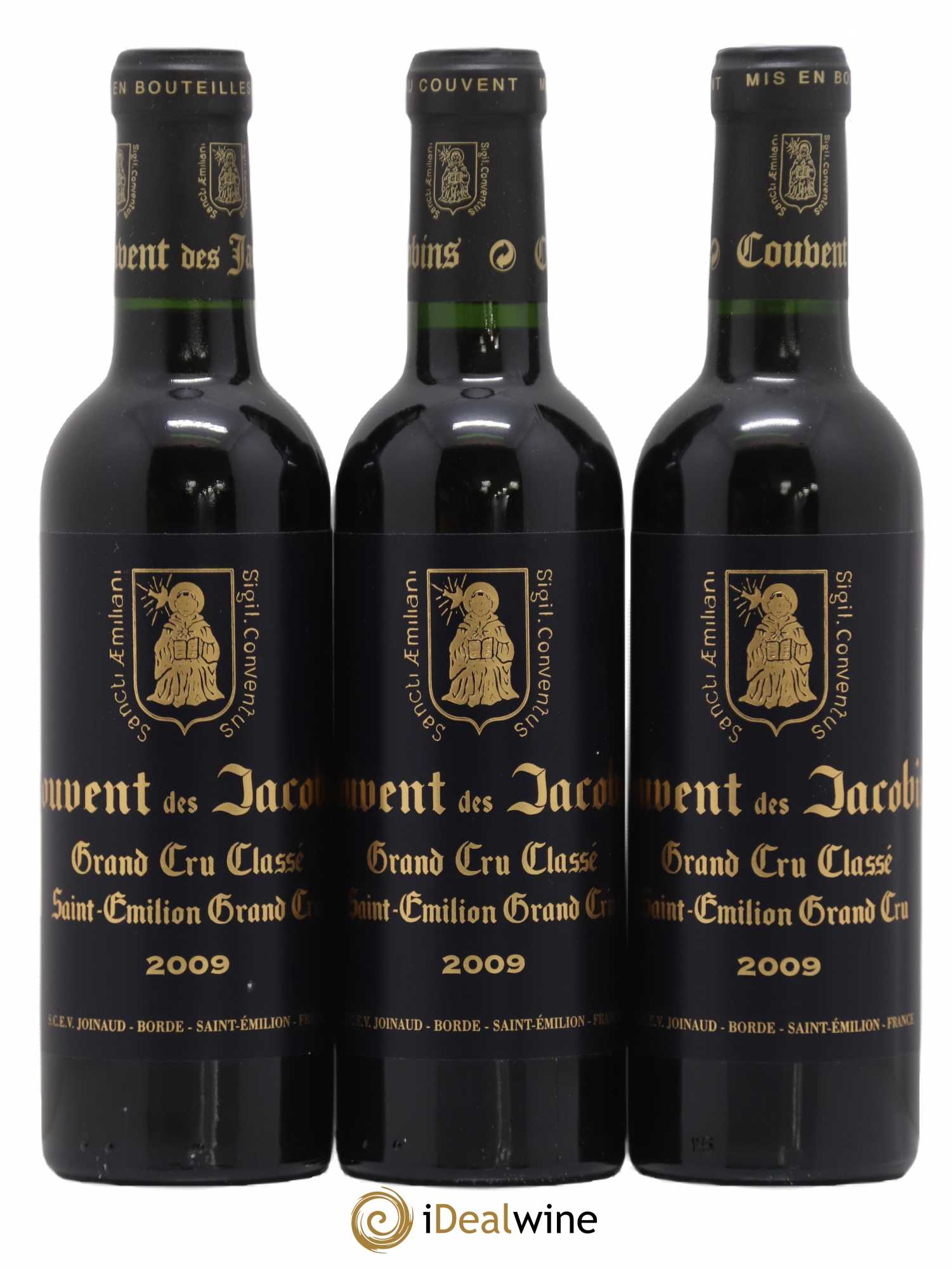 Château Couvent des Jacobins Grand Cru Classé 2009 - Lot of 3 half-bottles - 0