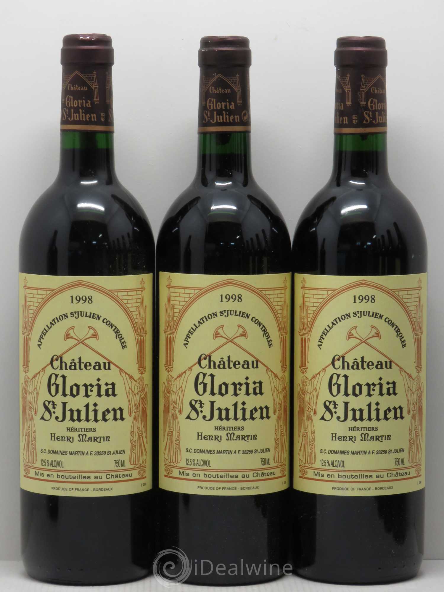 Château Gloria 1998 - Lot of 12 bottles - 2