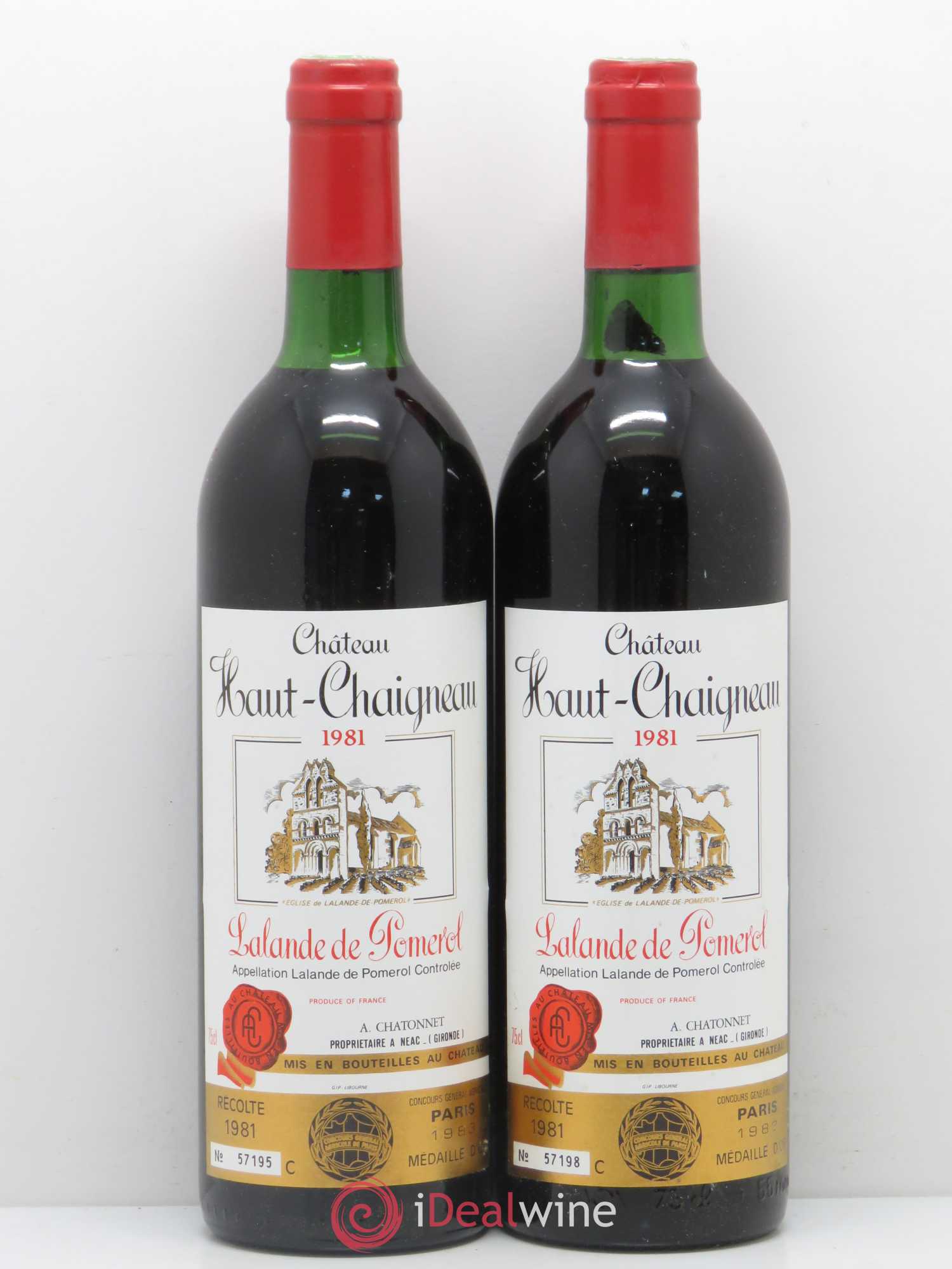 Bordeaux Lalande-de-Pomerol Château Haut Chaigneau (sans prix de réserve) 1981 - Lot de 5 bouteilles - 2