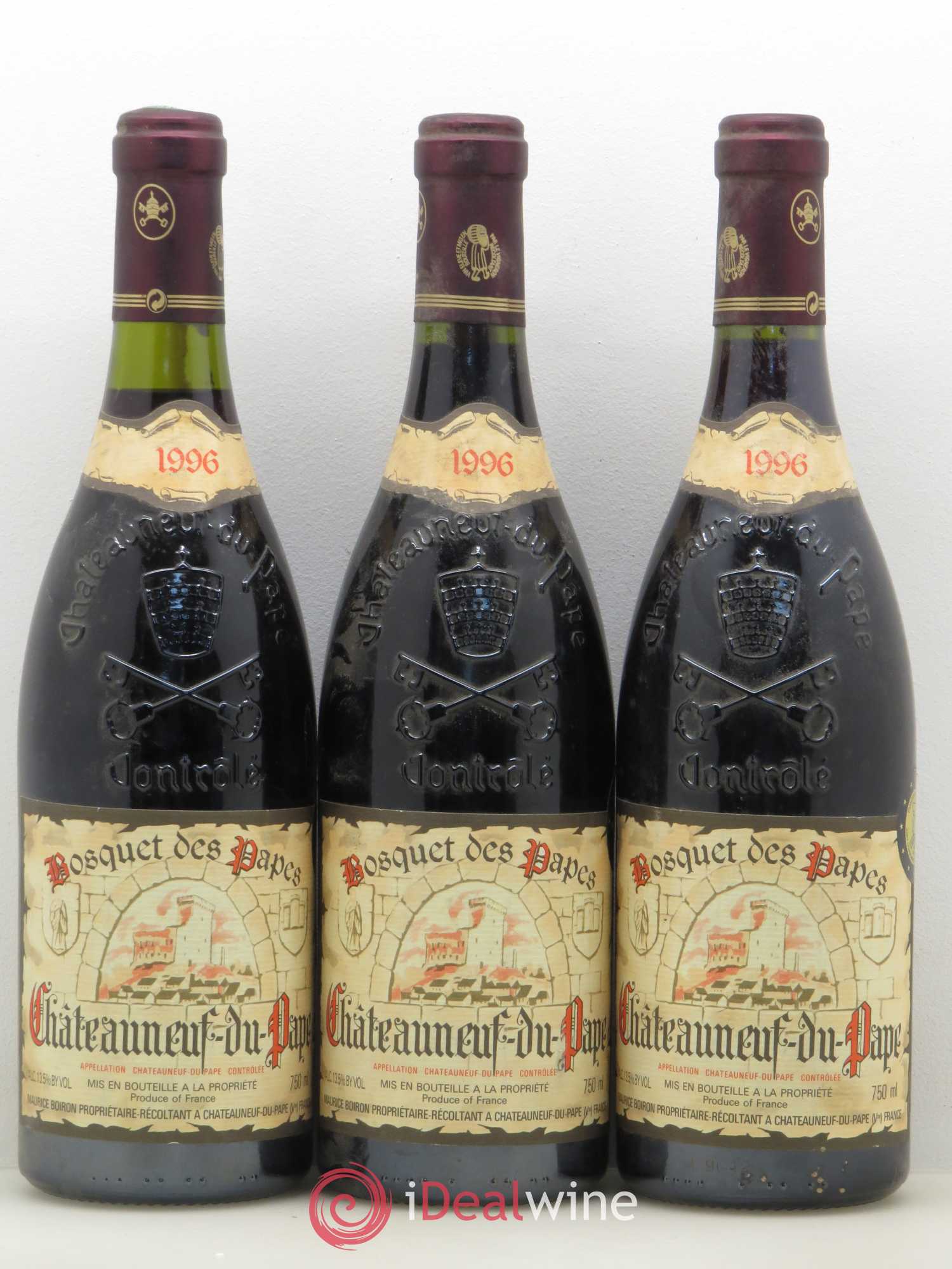 Châteauneuf-du-Pape Bosquet des papes 1996 - Lot de 3 bouteilles - 0