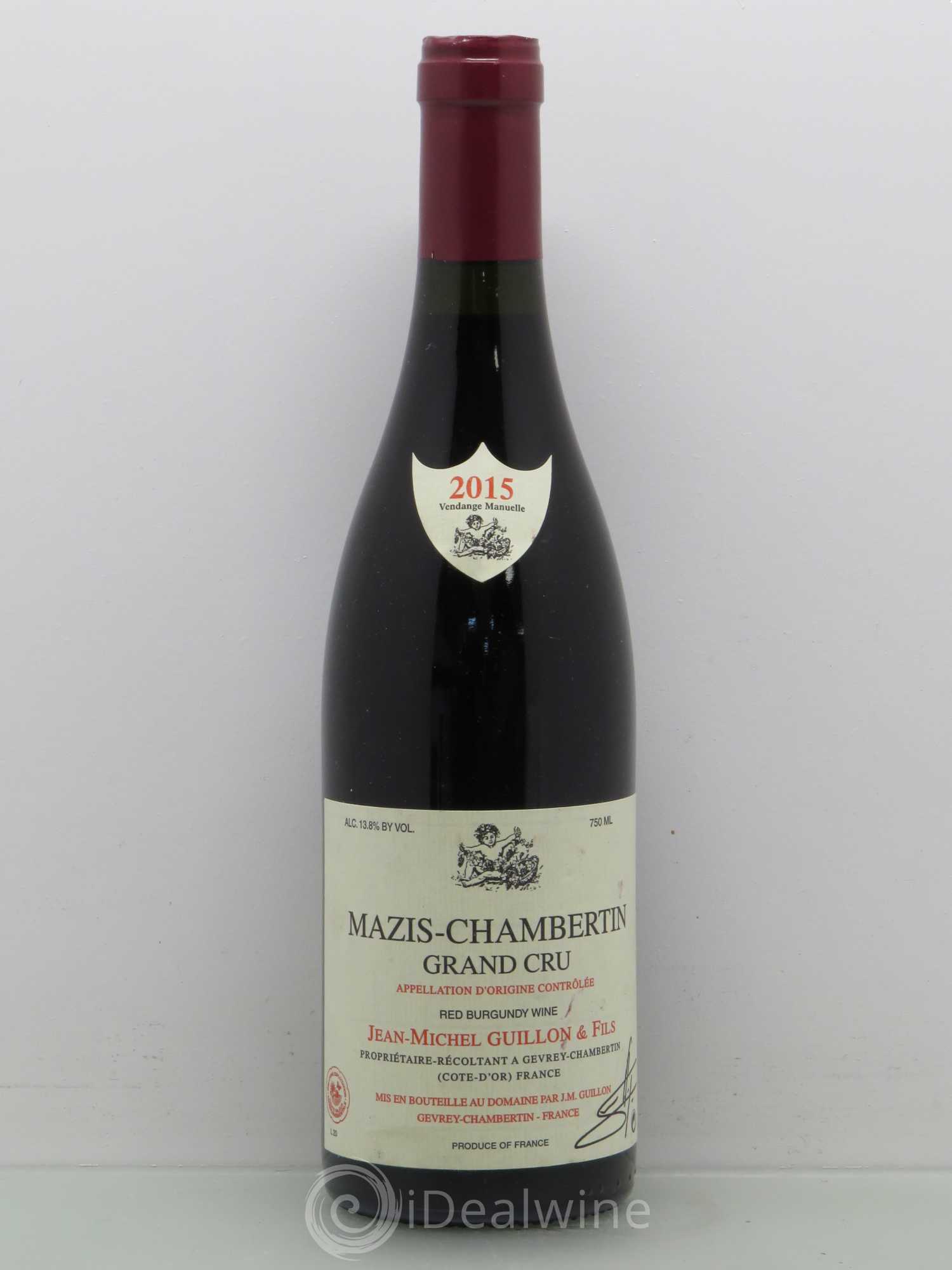 Mazis-Chambertin Grand Cru Jean Michel Guillon 2015 - Lot de 1 bouteille - 0