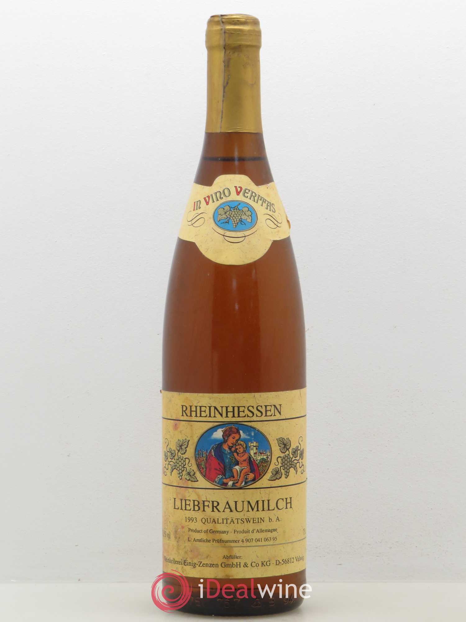 Allemagne Mosel-Saar Weinkellerei Liebfraumilch Rheinhessen 1993 - Lot de 1 bouteille - 0