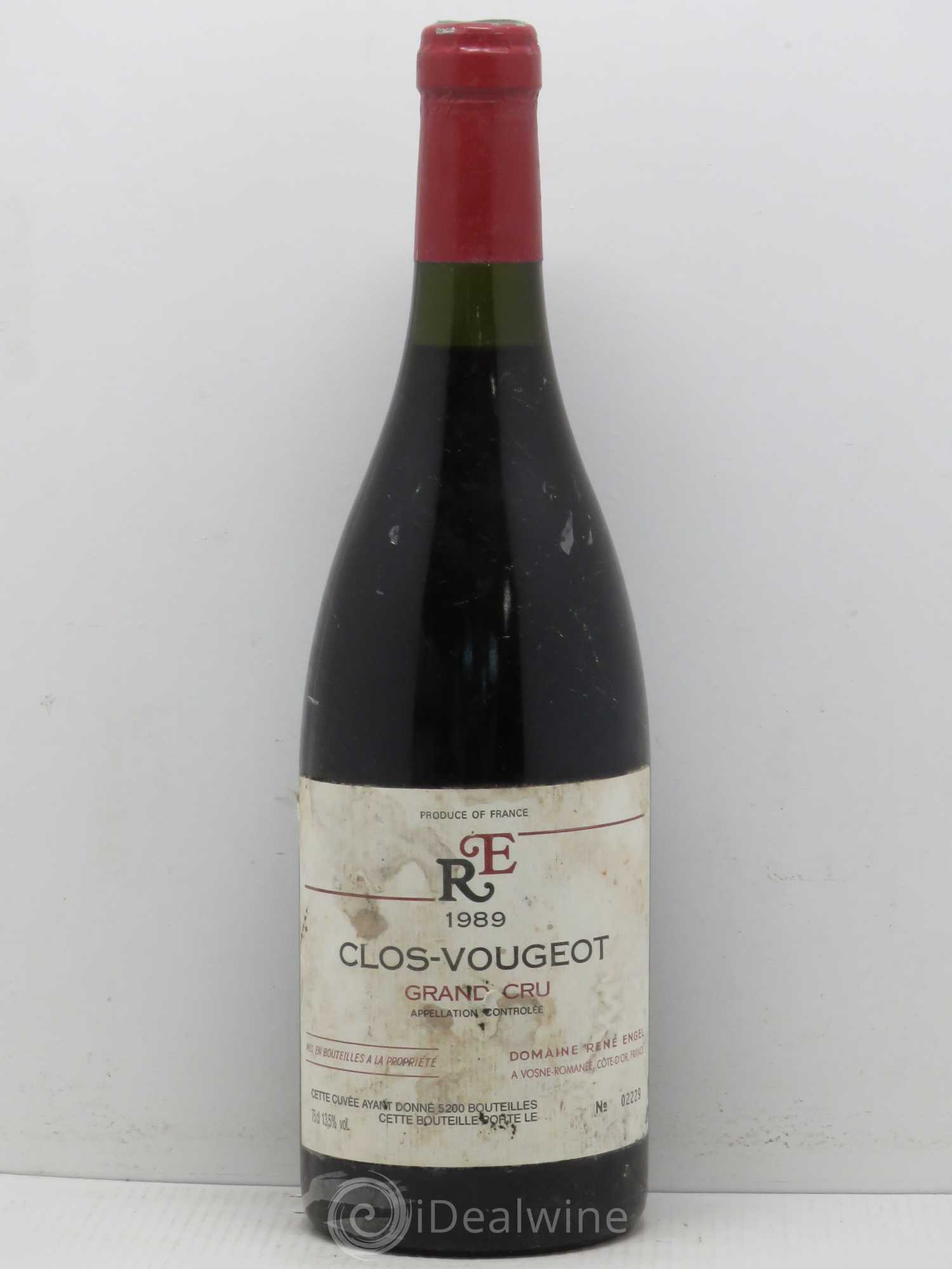 Clos de Vougeot Grand Cru Domaine René Engel - Domaine Eugénie 1989 - Lot de 1 bouteille - 0