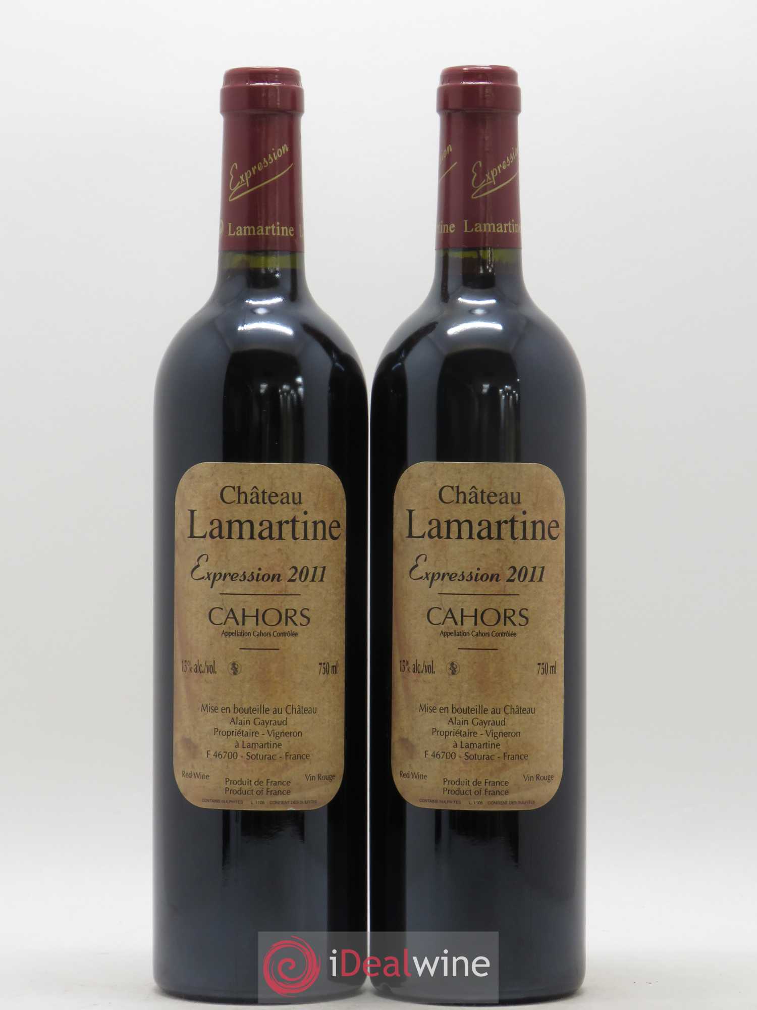 Cahors Château Lamartine Cuvée Expression 2011 - Lot de 2 bouteilles - 0