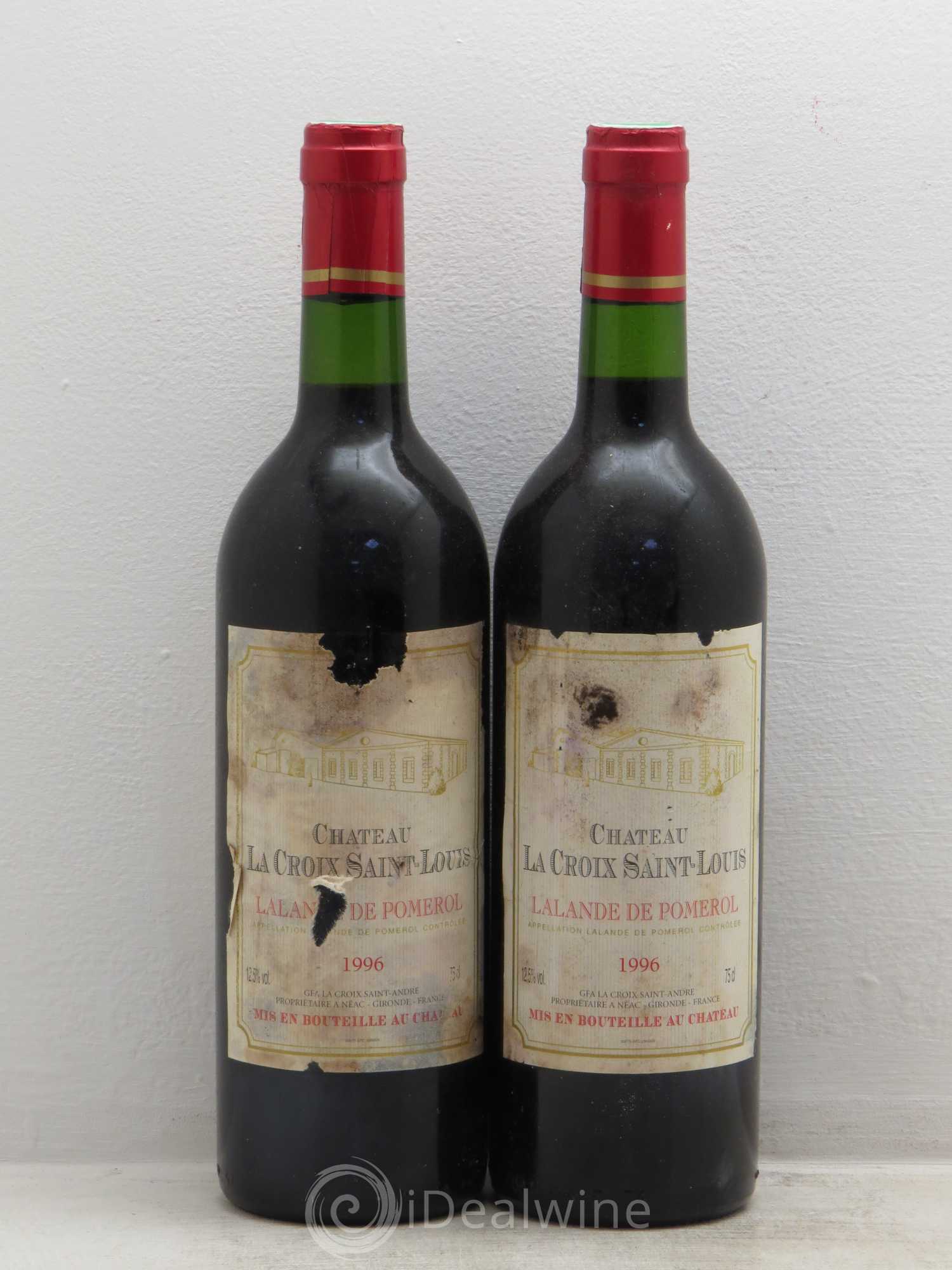 Bordeaux croix saint louis lalande de pomerol 1996 - Lot of 2 bottles - 0