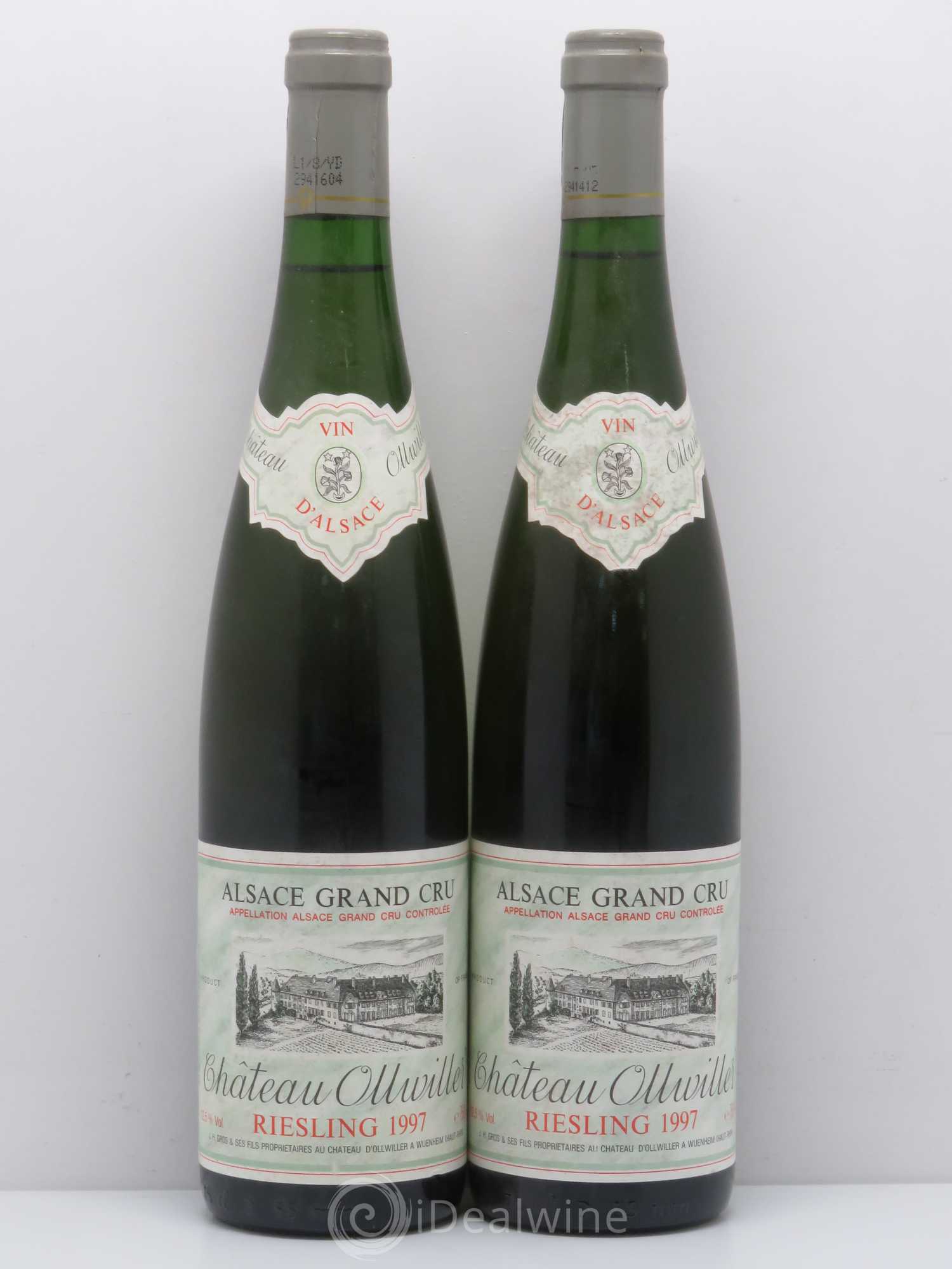 Riesling Grand Cru Château Ollwiller Domaine Jh Gros (sans prix de réserve) 1997 - Lot de 2 bouteilles - 0