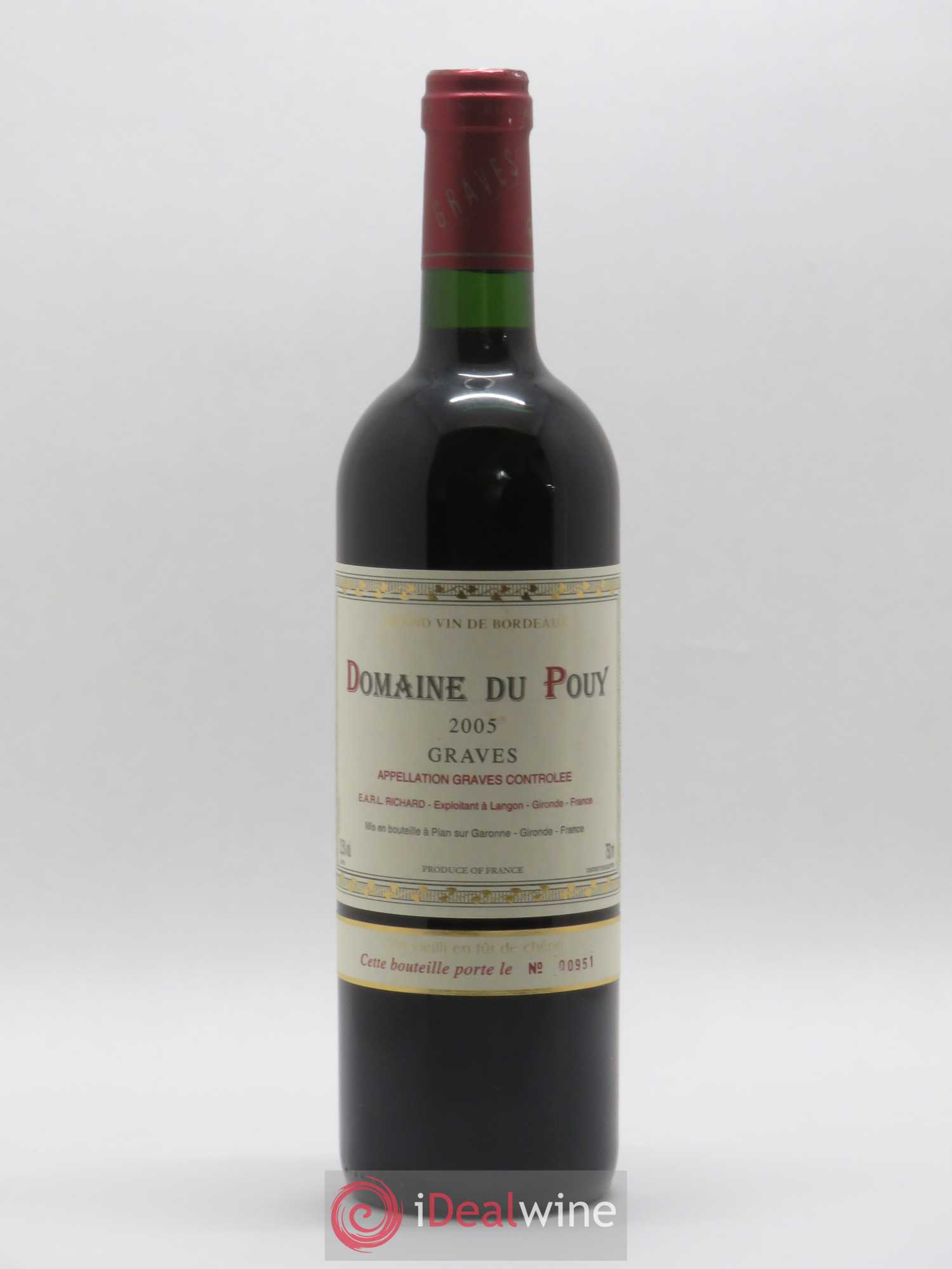 Graves Domaine du Pouy (sans prix de réserve) 2005 - Lot de 1 bouteille - 0