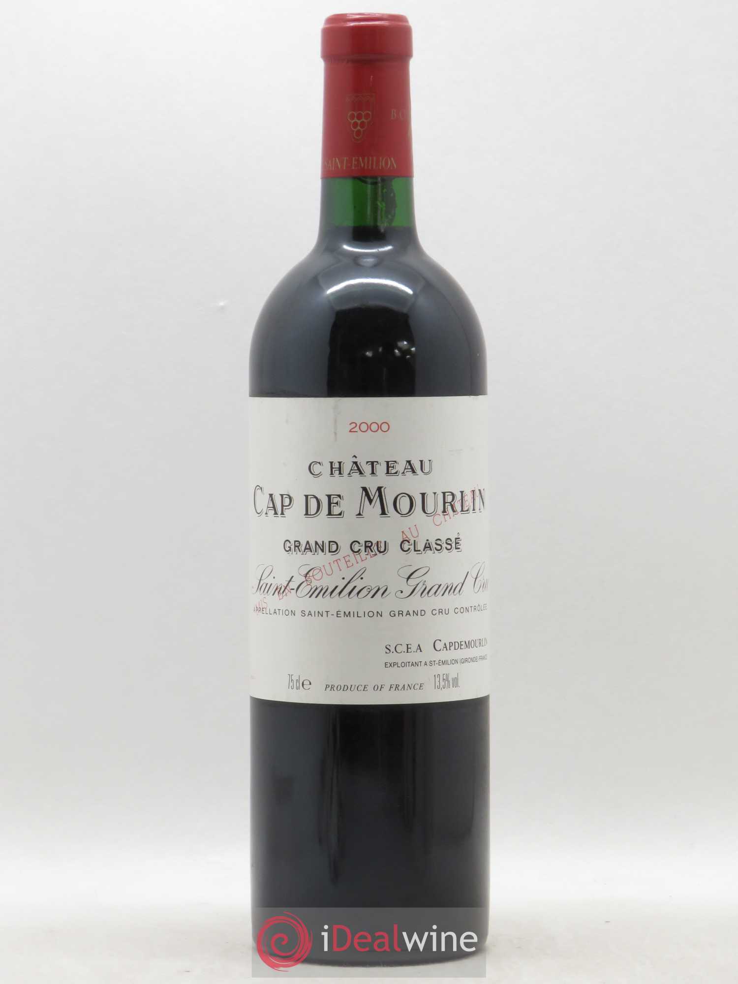 Château Cap de Mourlin Grand Cru Classé 2000 - Lot de 1 bouteille - 0