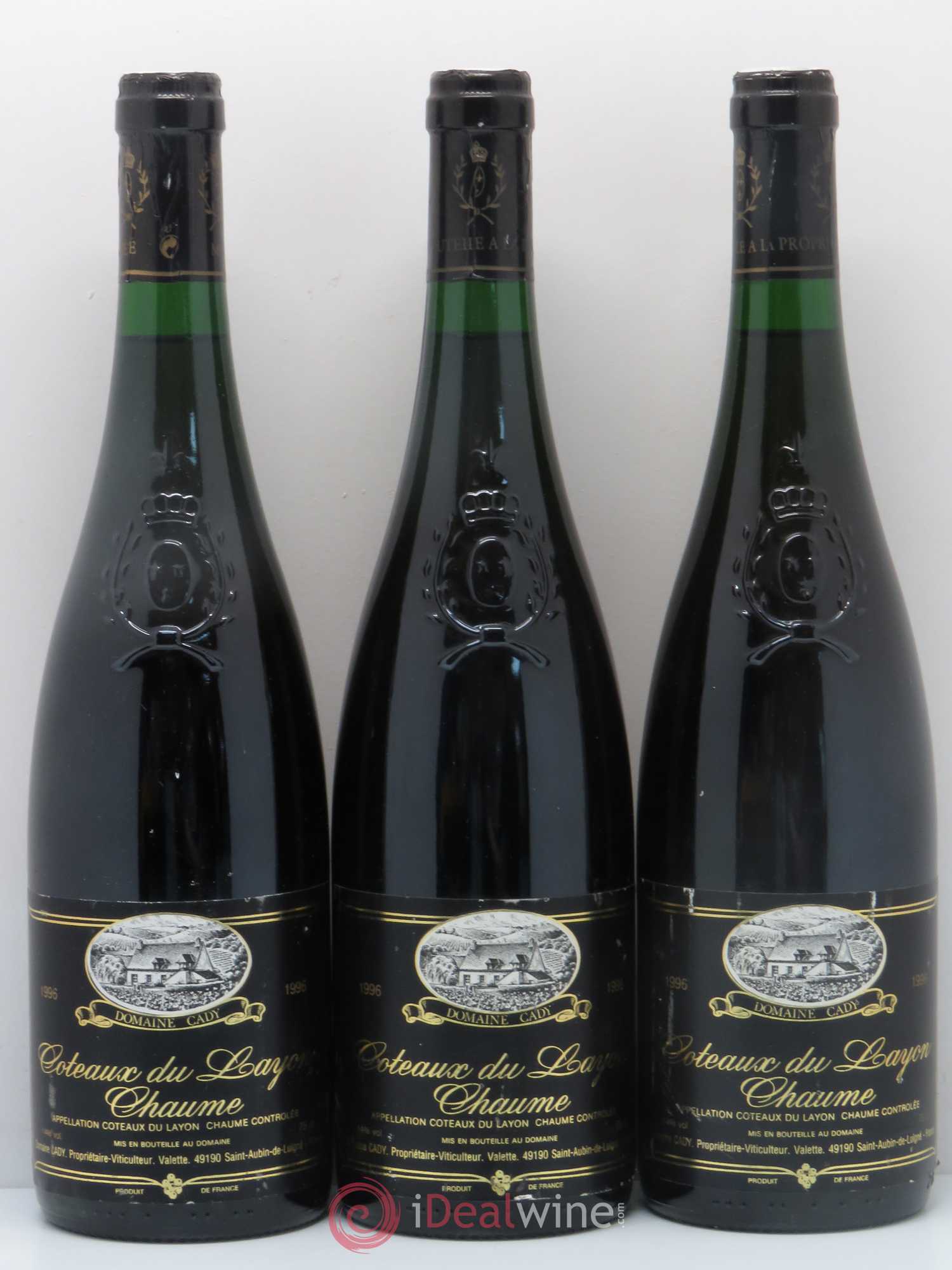 Coteaux du Layon Domaine Cady  Chaumes (sans prix de réserve) 1996 - Lot de 3 bouteilles - 0