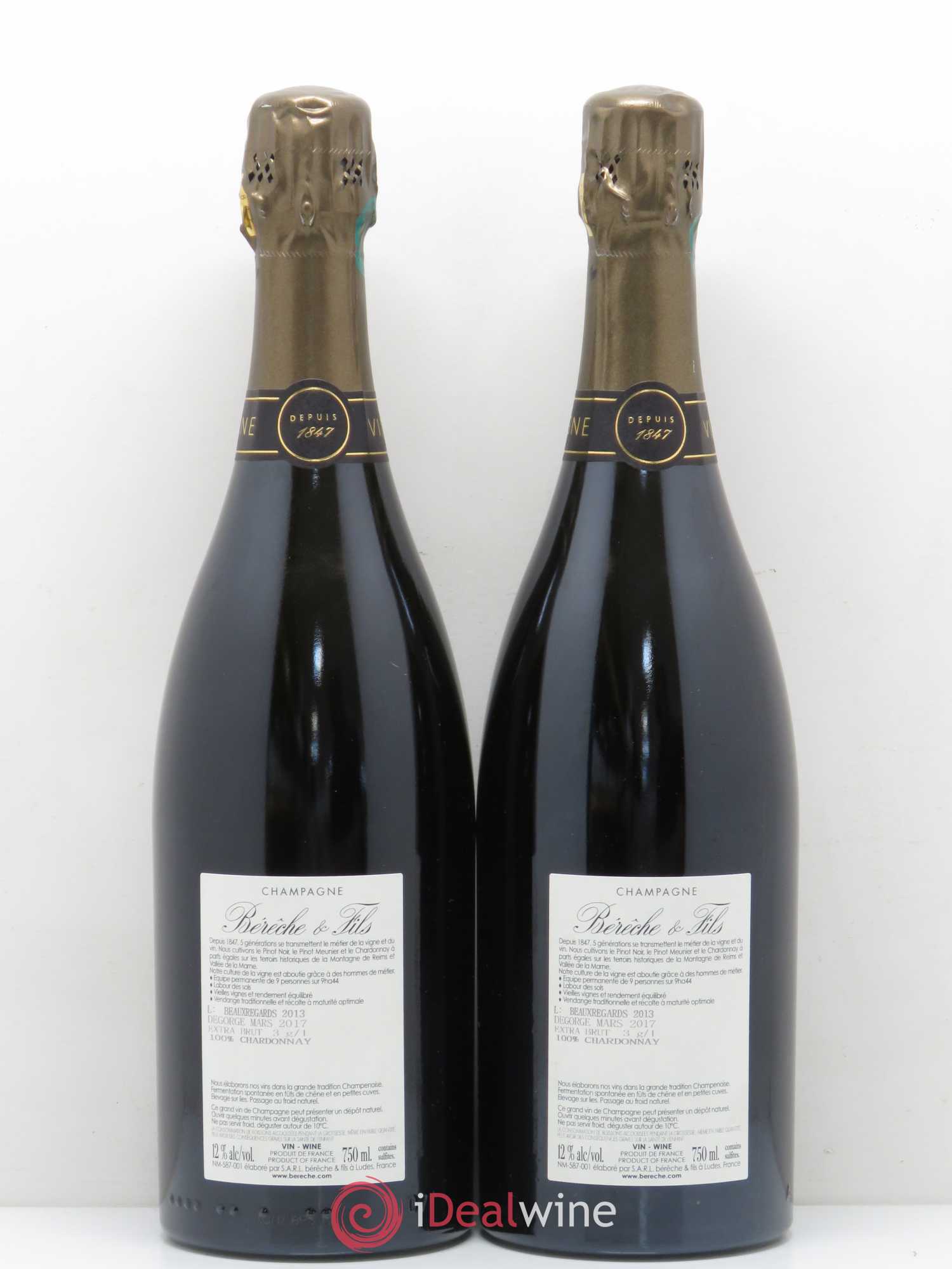 Champagne Beaux Regards Ludes 1er Cru Maison Béréche et Fils (sans prix de réserve) - Lot de 2 bouteilles - 1