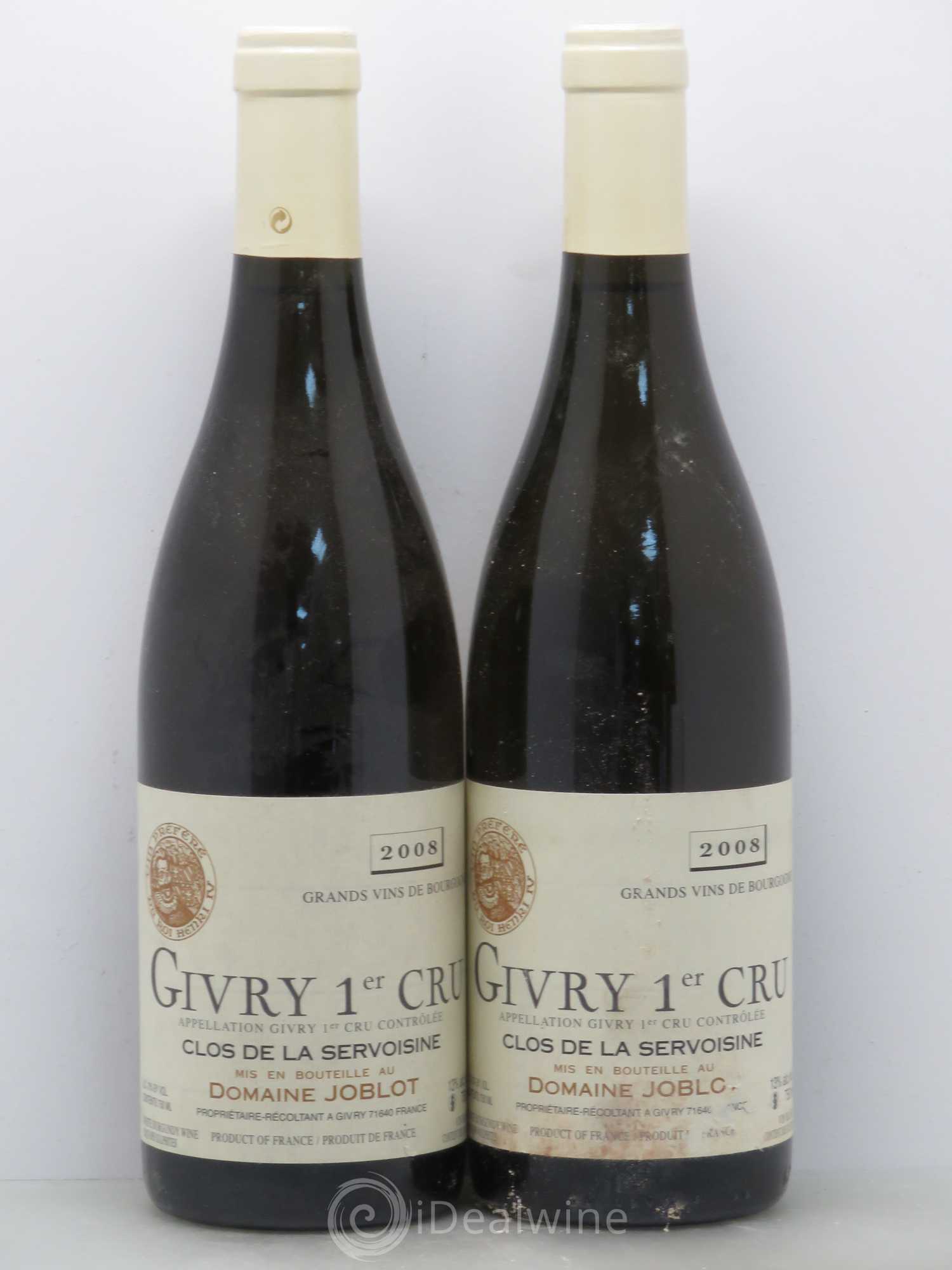 Givry 1er Cru Servoisine Joblot (Domaine) 2008 - Lot de 5 bouteilles - 2