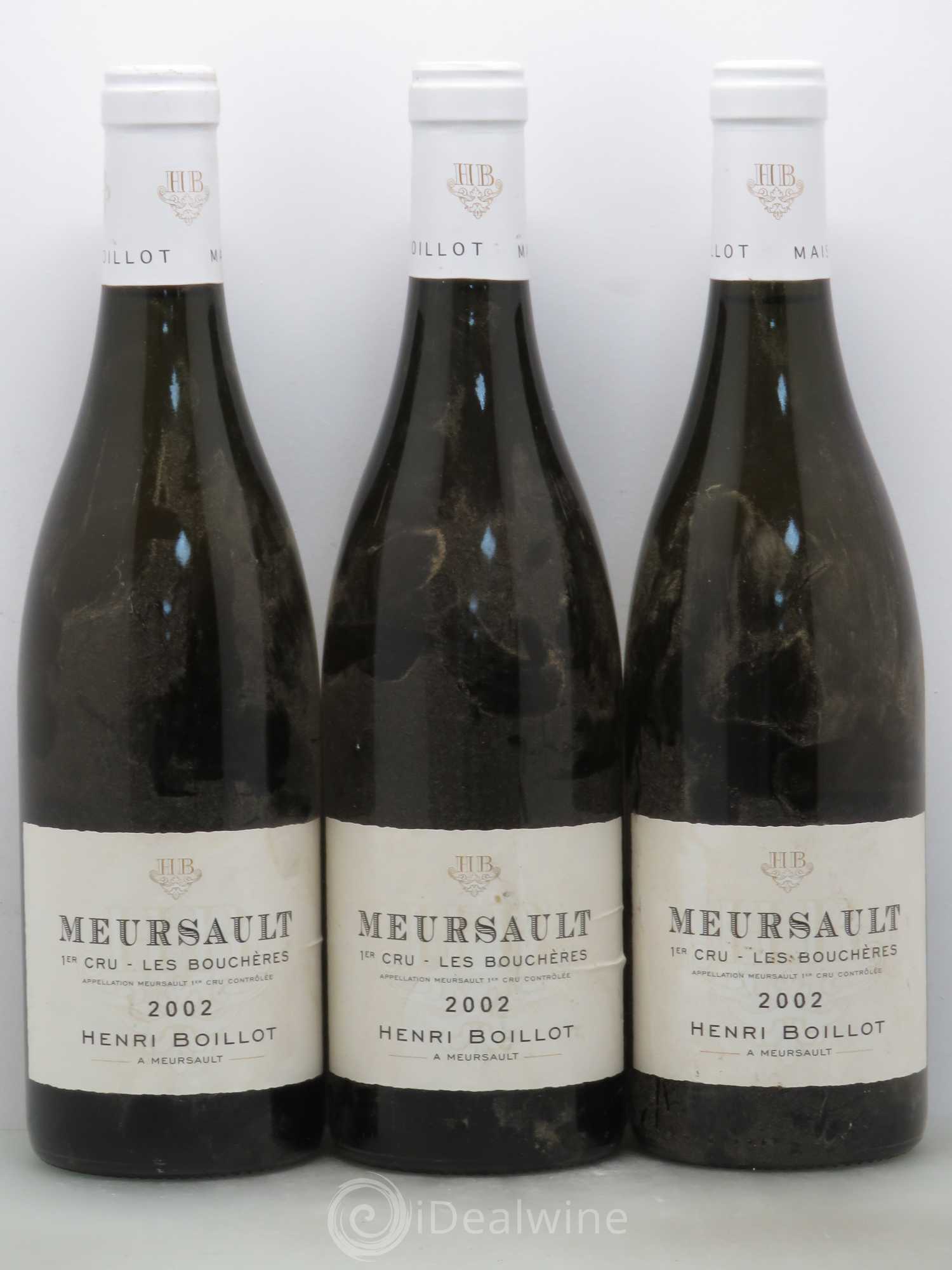 Meursault 1er Cru Les Boucheres Henri Boillot 2002 - Lot of 3 bottles - 0