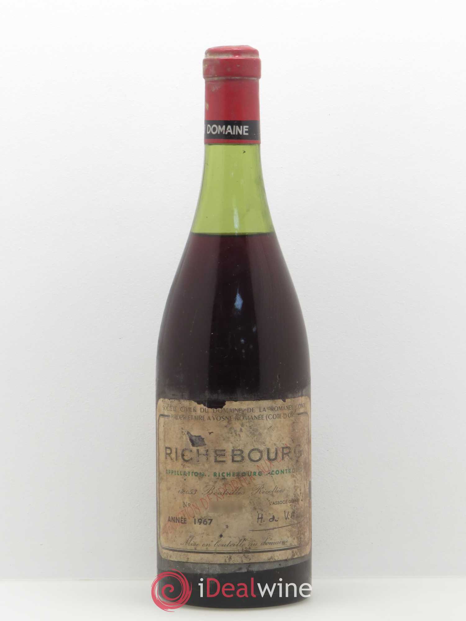 Richebourg Grand Cru Domaine de la Romanée-Conti 1967 - Lot of 1 bottle - 0