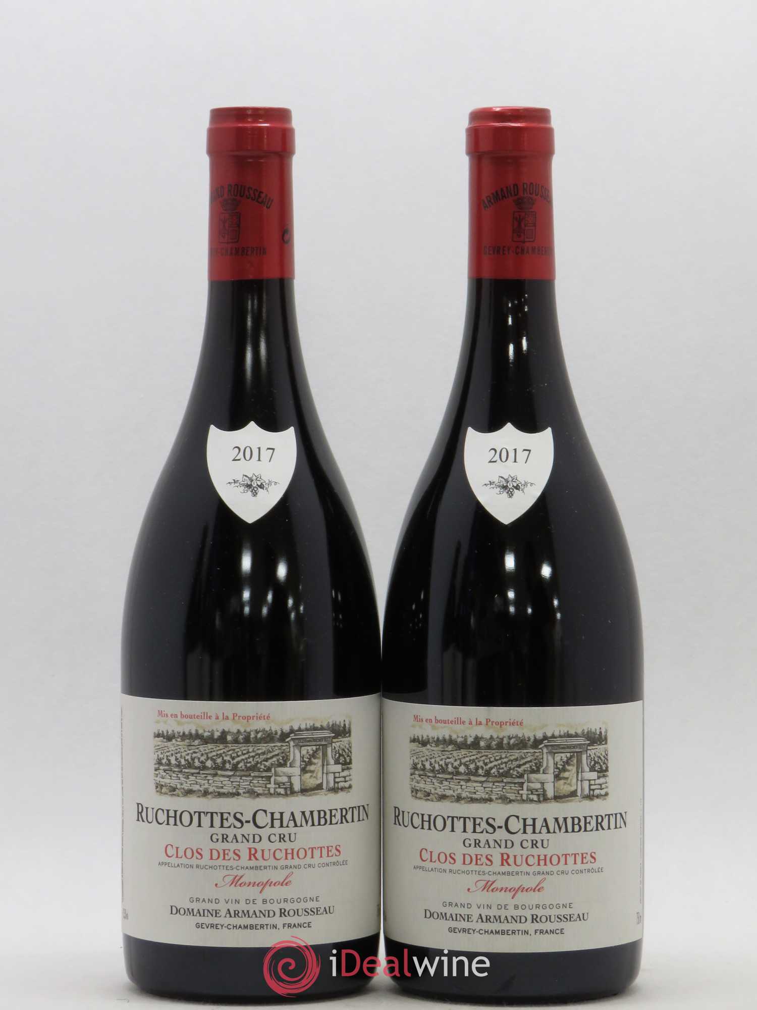 Ruchottes-Chambertin Grand Cru Clos des Ruchottes Armand Rousseau (Domaine)  (no reserve) 2017 - Lot of 2 bottles - 0