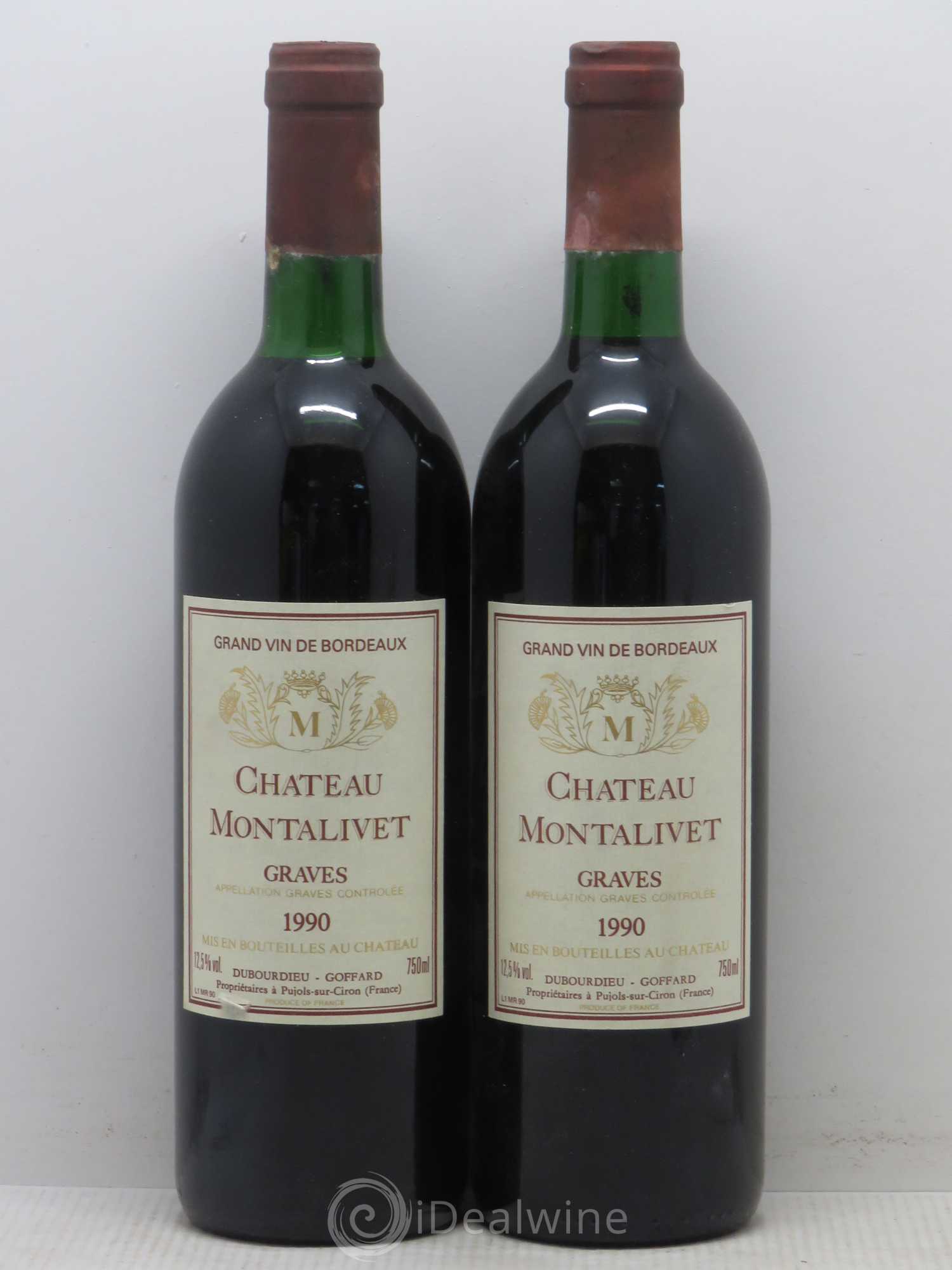 Graves Château Montalivet 1990 - Lot de 2 bouteilles - 0