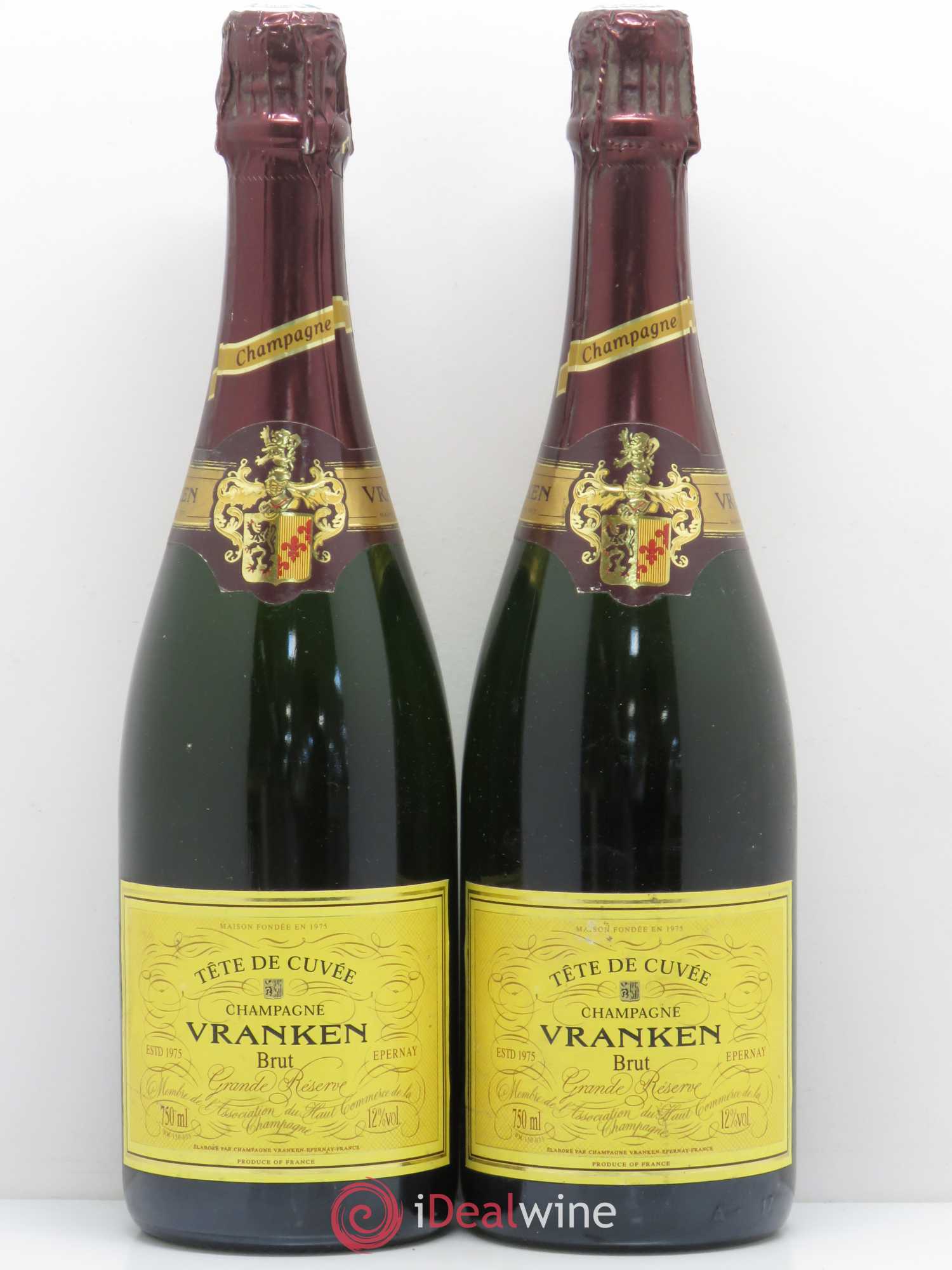 Champagne Vranken Tete de cuvée Grande reserve - Lot de 2 bouteilles - 0