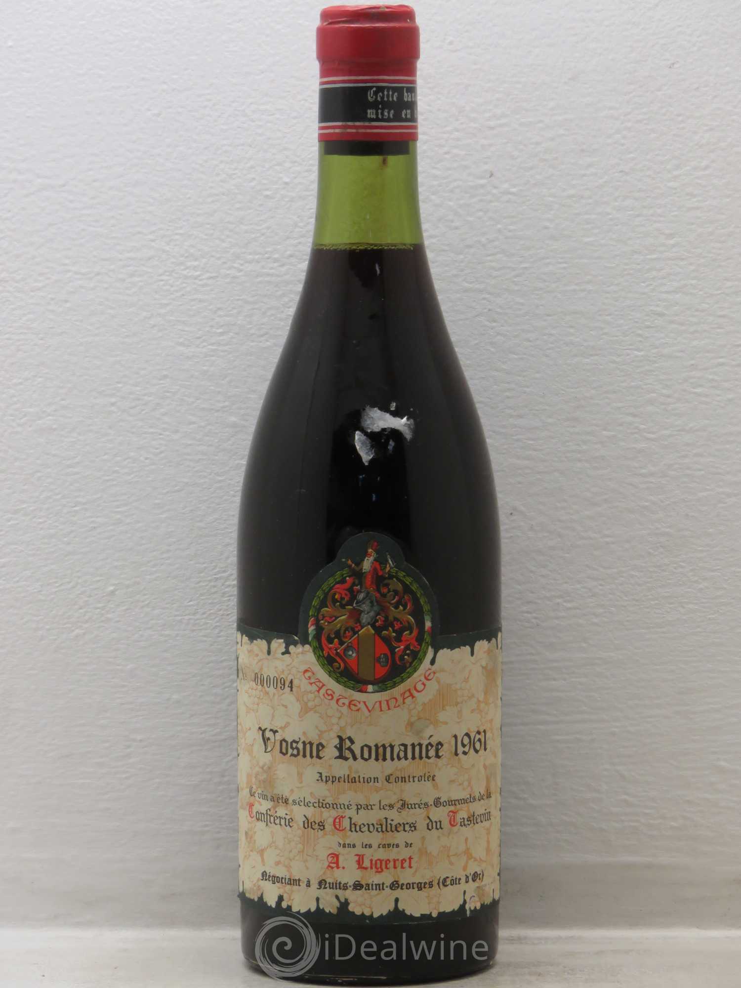 Vosne-Romanée Confrérie des Chevaliers Tastevin A. Ligert 1961 - Lotto di 1 bottiglia - 0