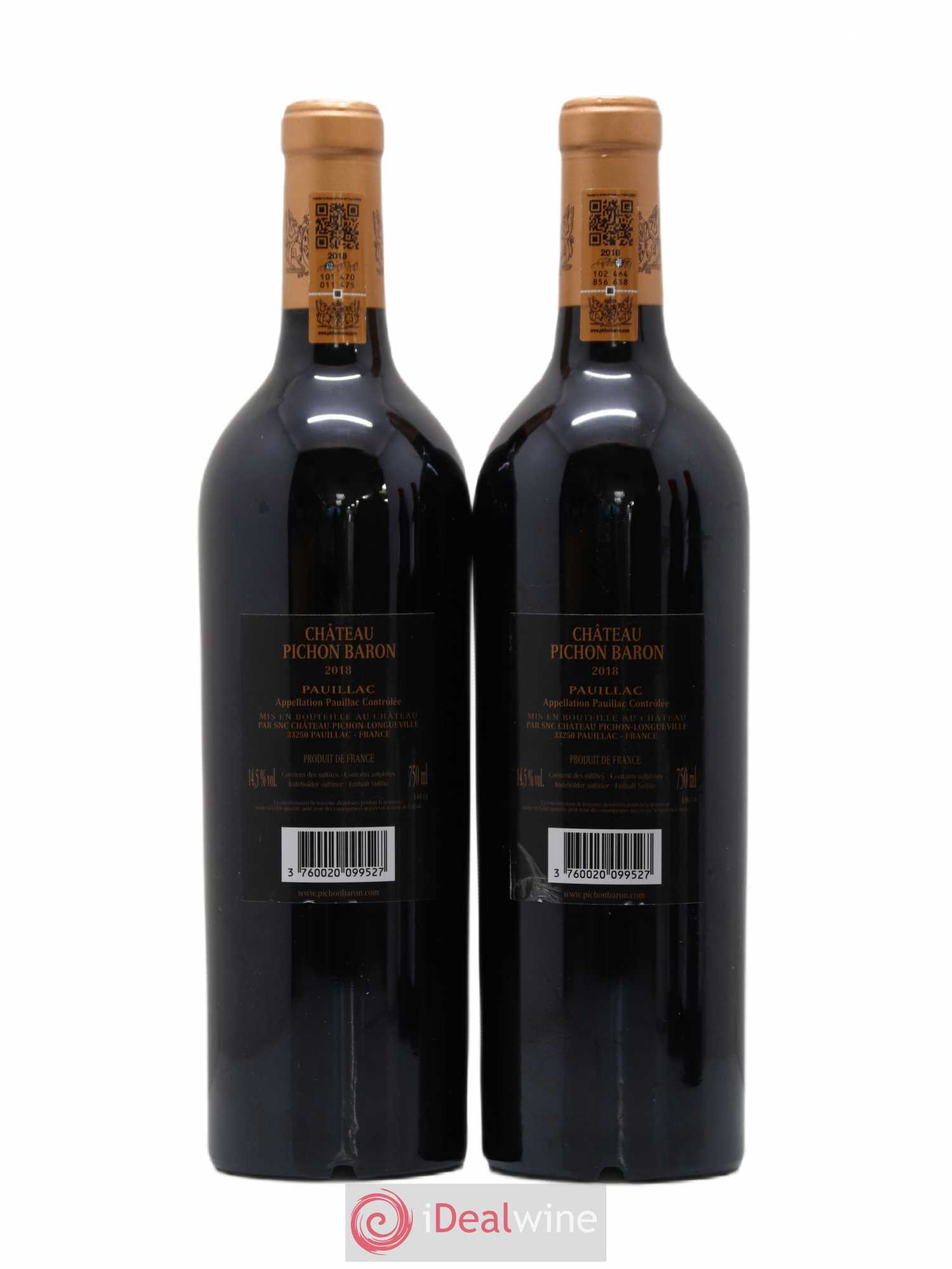 Pichon Longueville Baron 2ème Grand Cru Classé 2018 - Lot of 2 bottles - 1