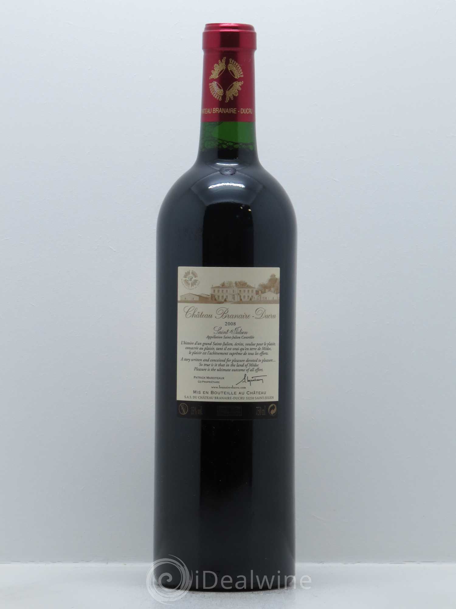 Château Branaire Ducru 4ème Grand Cru Classé 2008 - Lotto di 1 bottiglia - 1