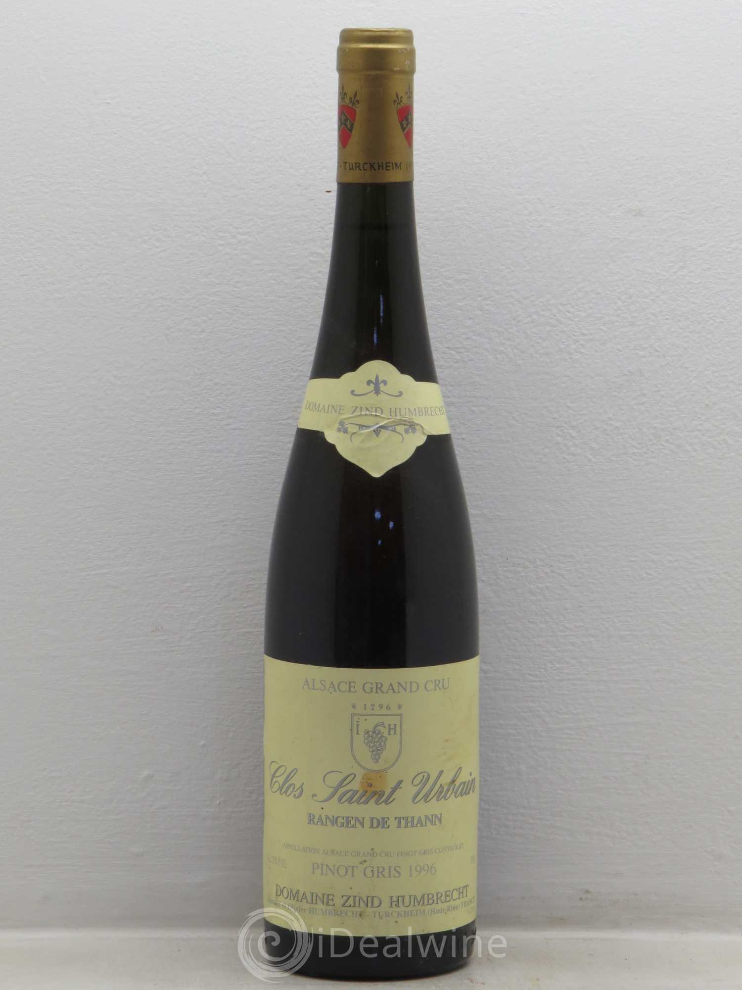 Alsace Pinot Gris (anciennement Tokay) Zind-Humbrecht (Domaine) Clos Saint Urbain Rangen de Thann 1996 - Lot de 1 bouteille - 0