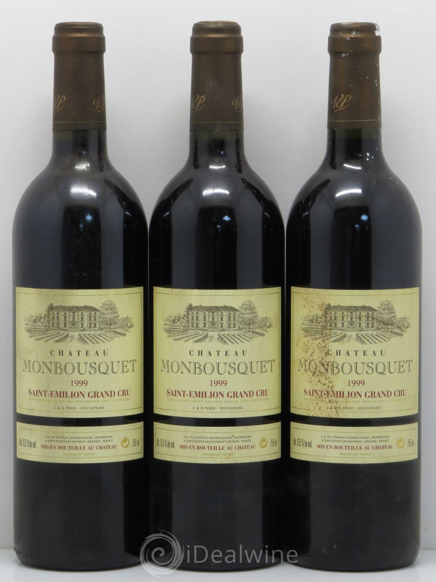 Château Monbousquet Grand Cru Classé 1999 - Lot of 3 bottles - 0