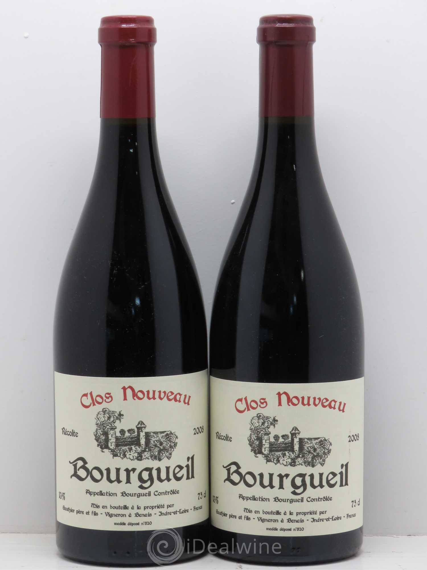 Bourgueil Clos Nouveau Domaine Du Bel Air 2008 - Lot de 2 bouteilles - 0