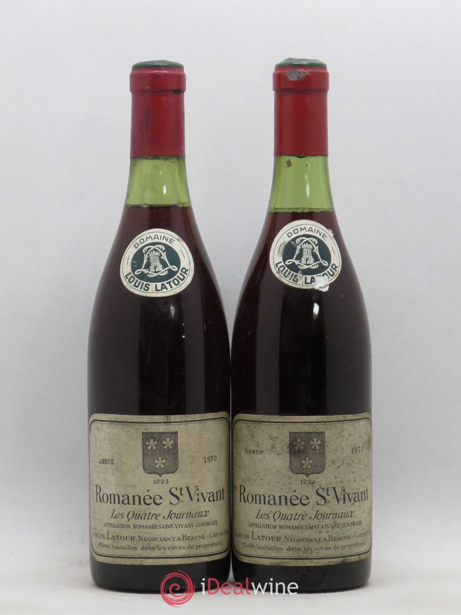 Romanée-Saint-Vivant Grand Cru Les Quatre Journaux Louis Latour 1970 - Lot de 2 bouteilles - 0