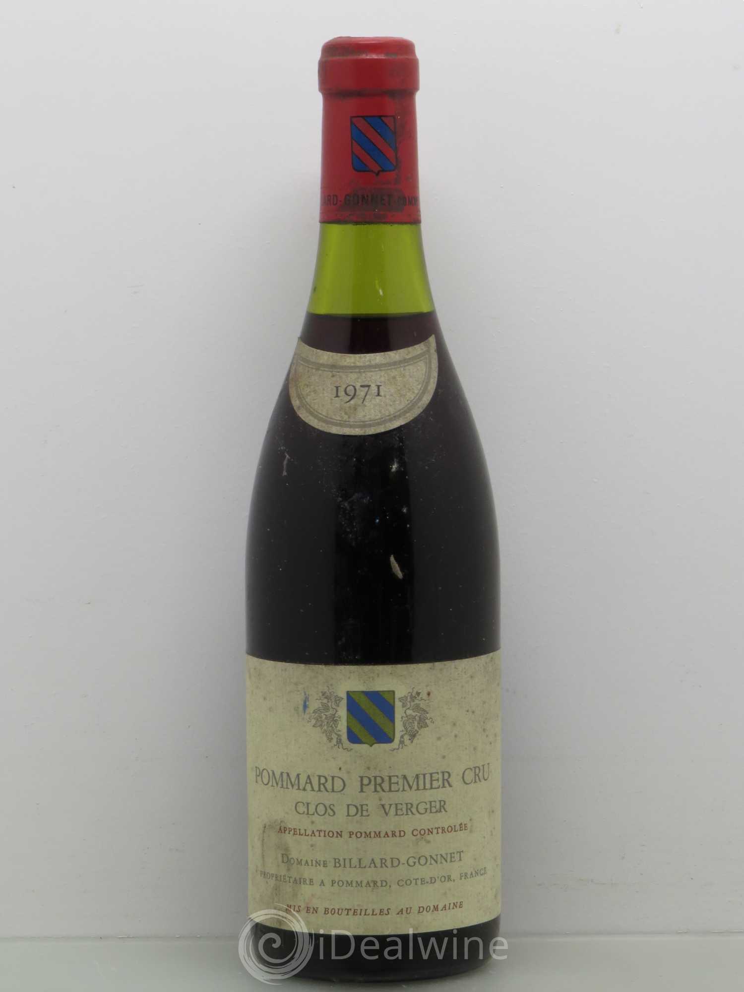 Pommard 1er Cru Clos De Verger Billard Gonnet 1971 - Lot de 1 bouteille - 0