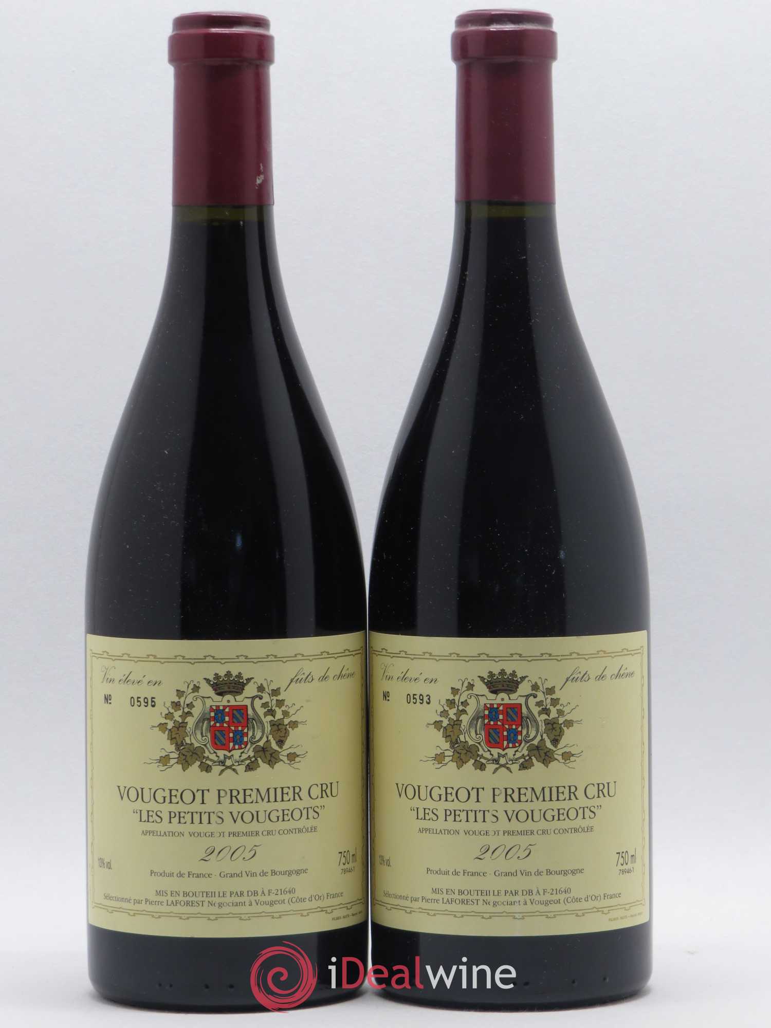 Vougeot 1er Cru Les Petits Vougeots Pierre Laforest 2005 - Lot de 2 bouteilles - 0